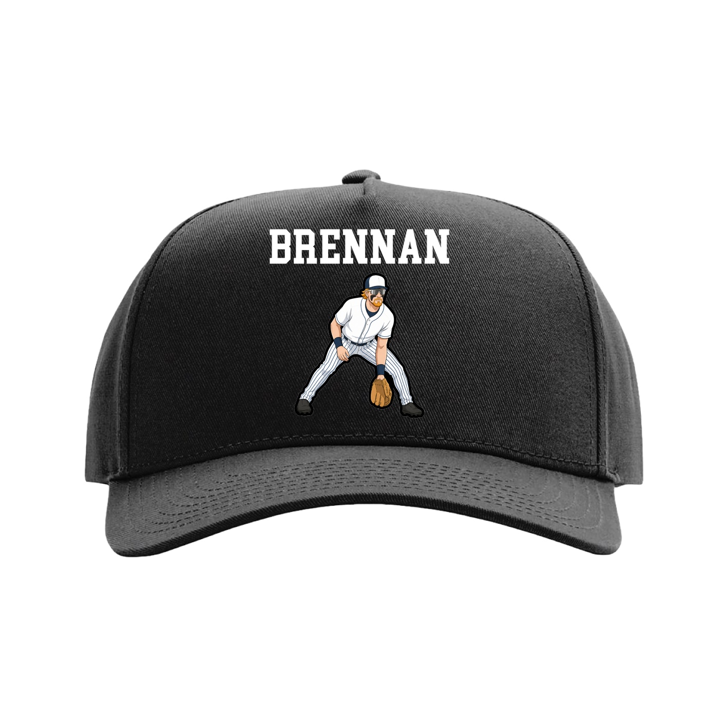 Full Fabric Five-Panel Champ Cap — Shirsey in Black