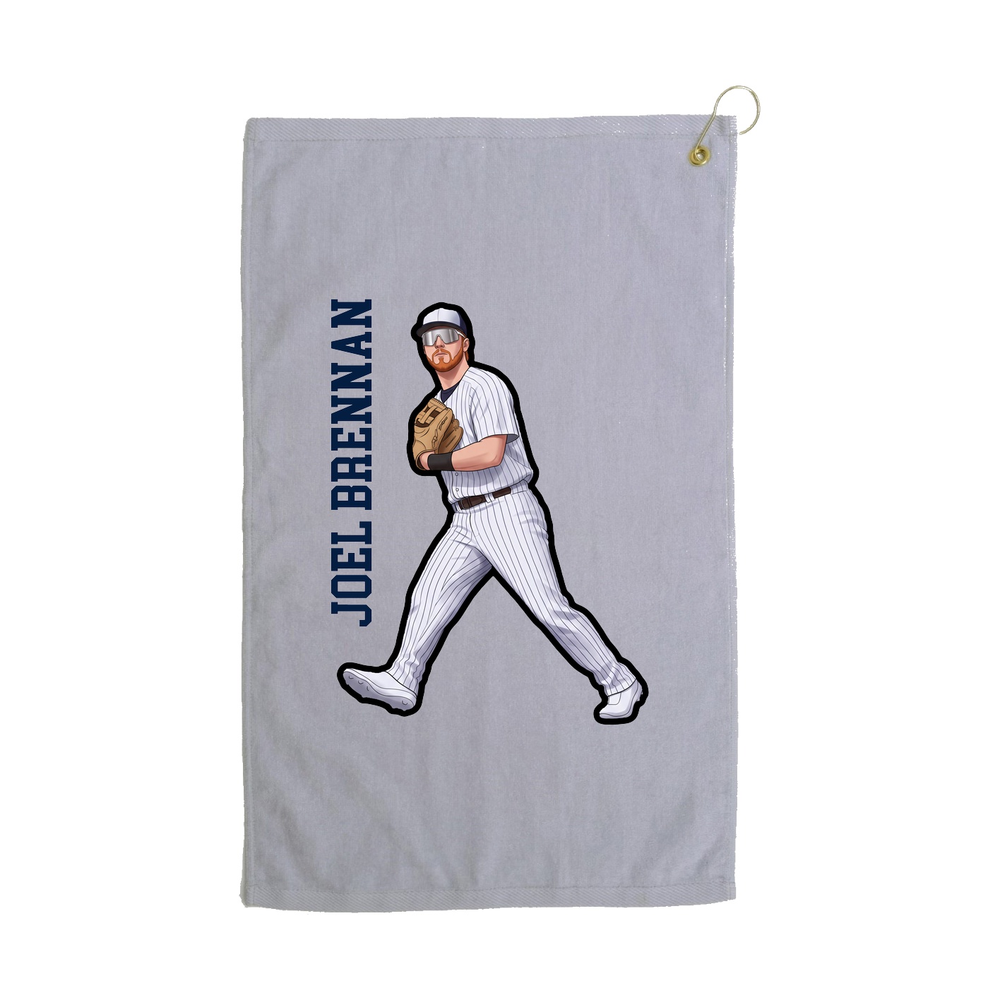 Golf Towel — Name Vertical in Grey