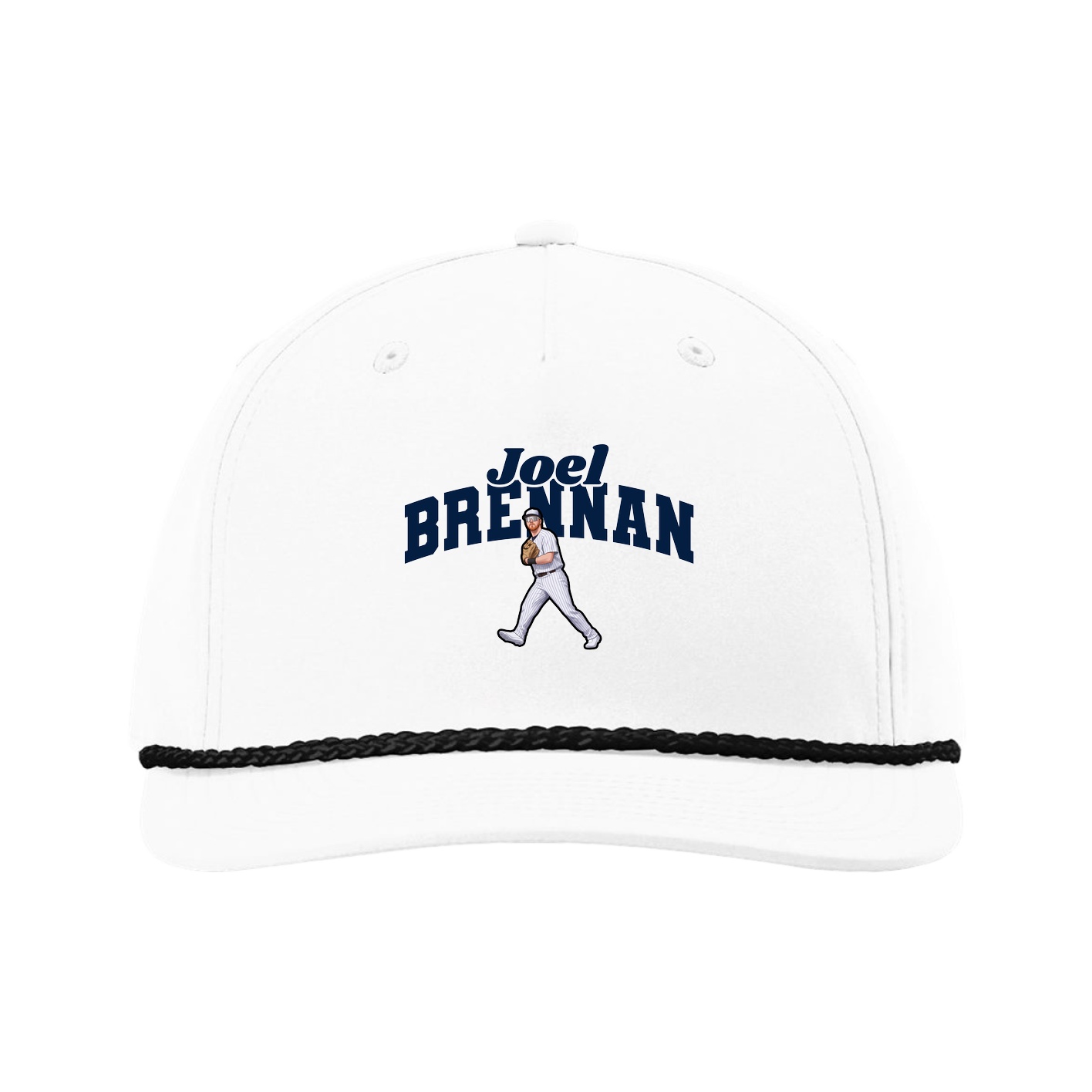 Five-Panel Classic Rope Cap — Signature Arch in White