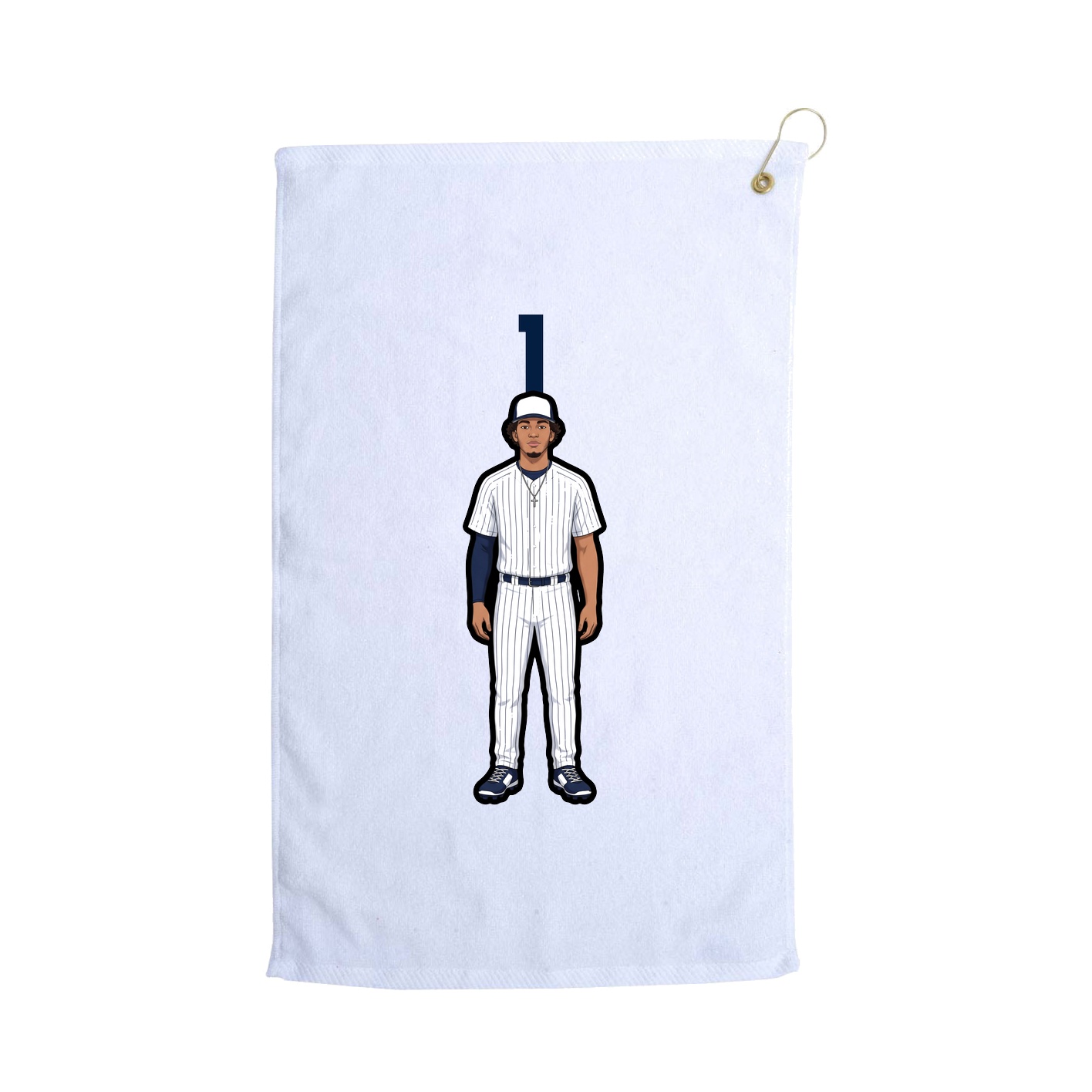 Golf Towel — Number Top in White