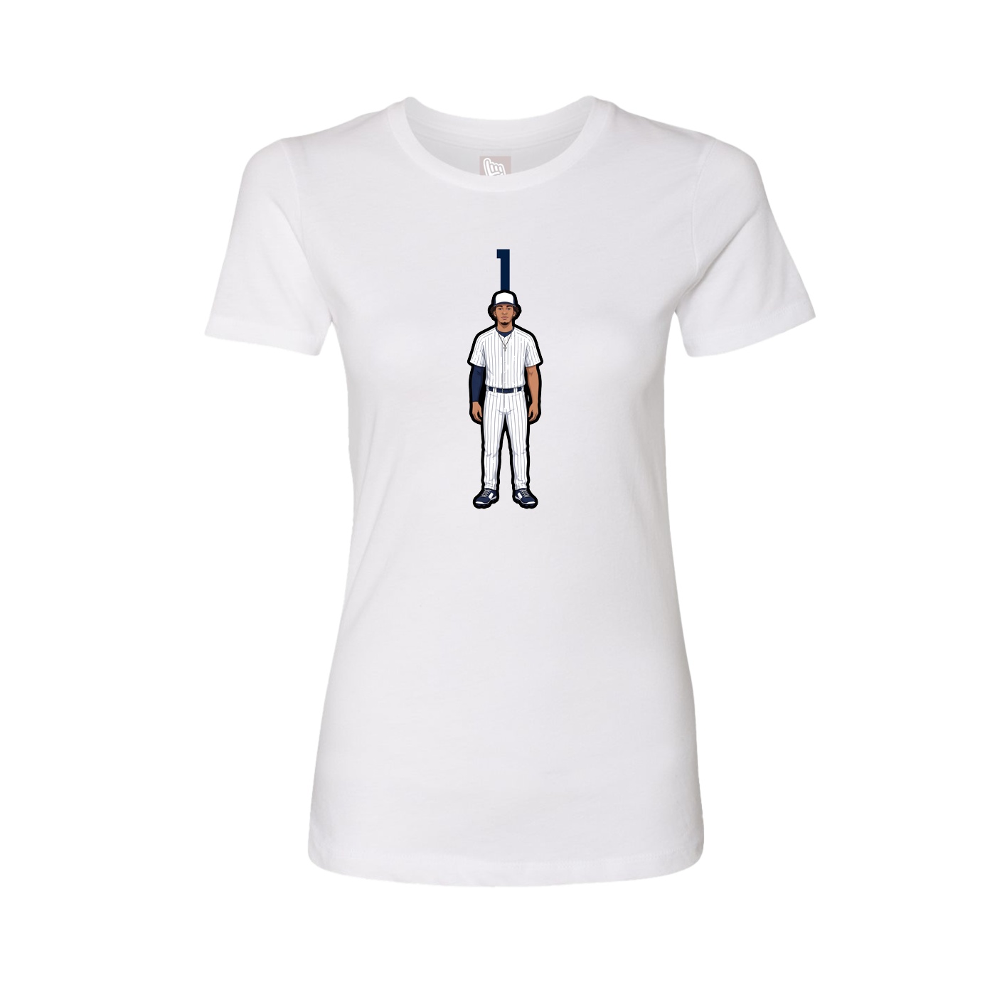 Fitted Women's Tee — Number Top in White