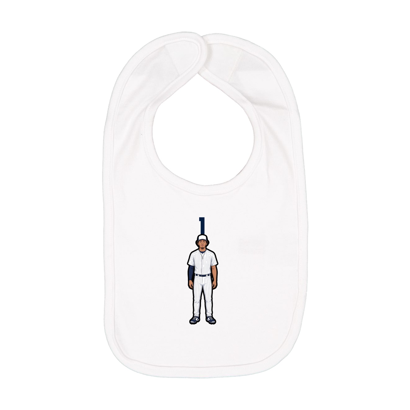 Infant Bib — Number Top in White