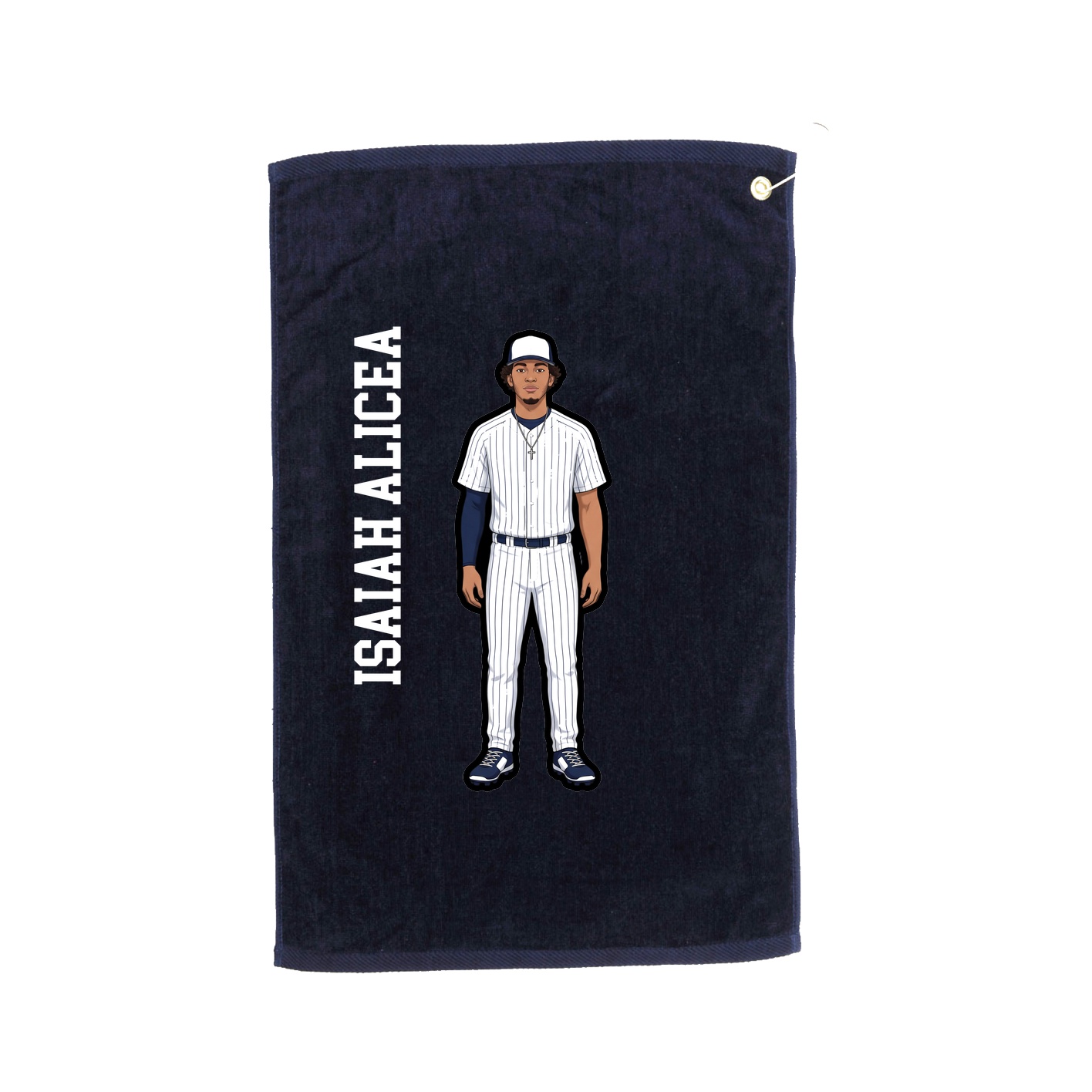 Golf Towel — Name Vertical in Navy