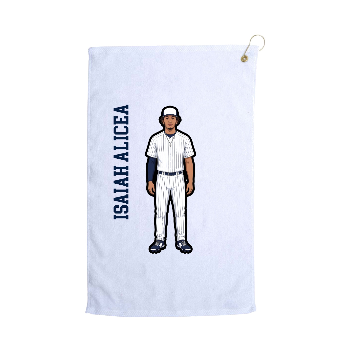 Golf Towel — Name Vertical in White