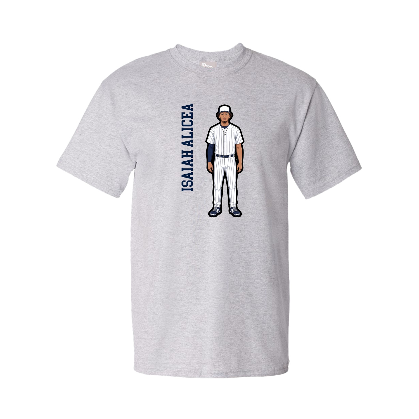 Tee — Name Vertical in Grey