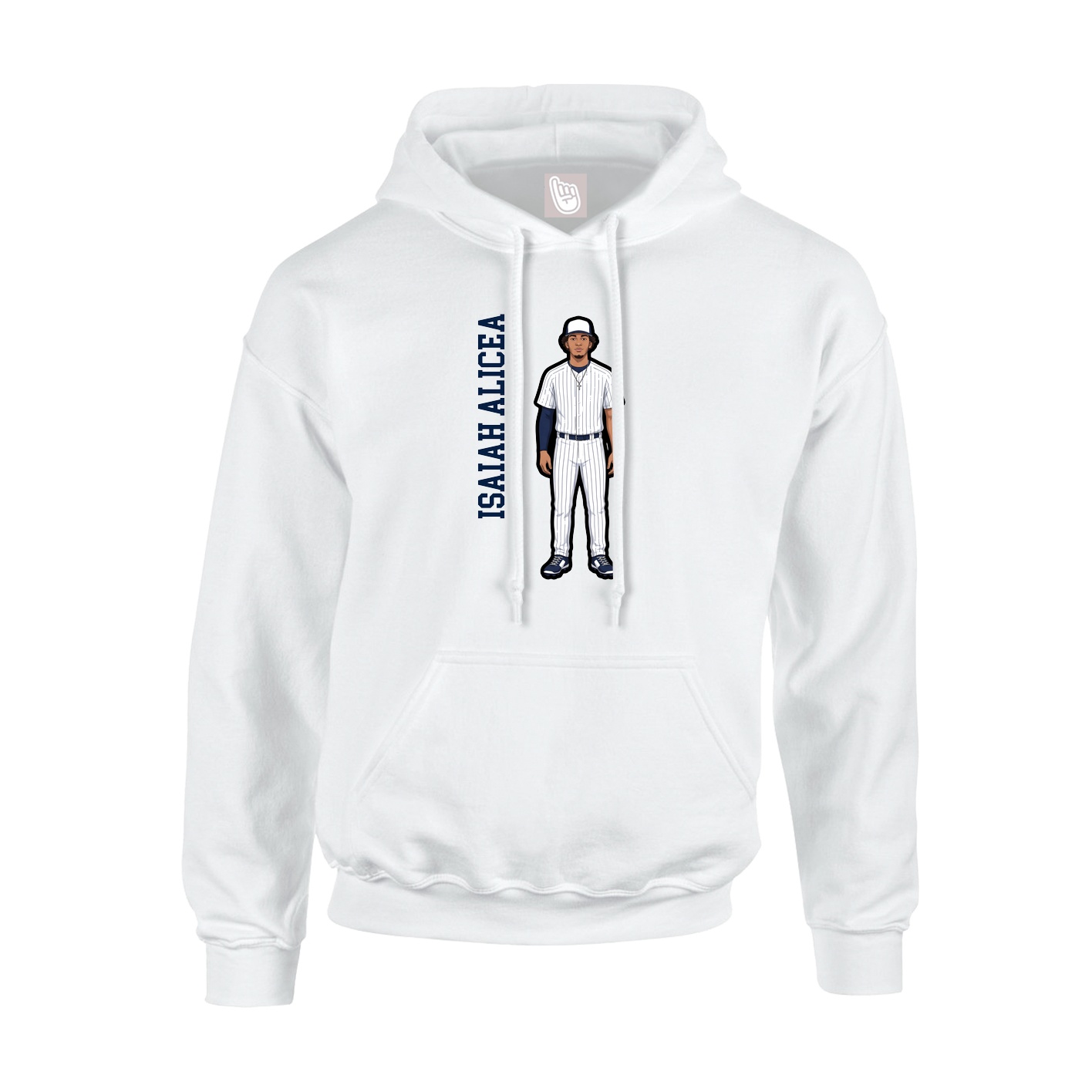 Youth Hoodie — Name Vertical in White