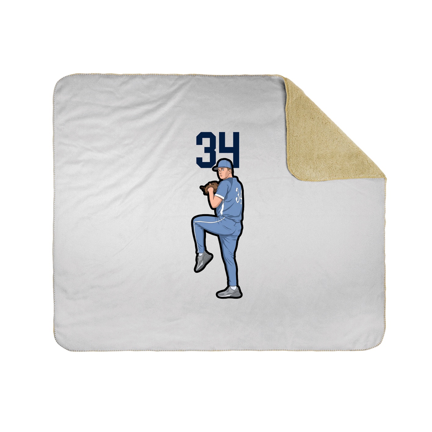 Throw Blanket — Number Top in White