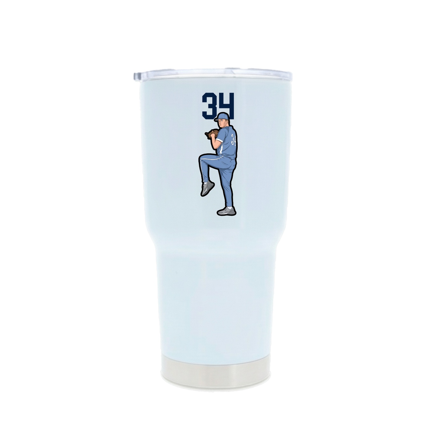 30oz Stainless Steel Tumbler — Number Top in White