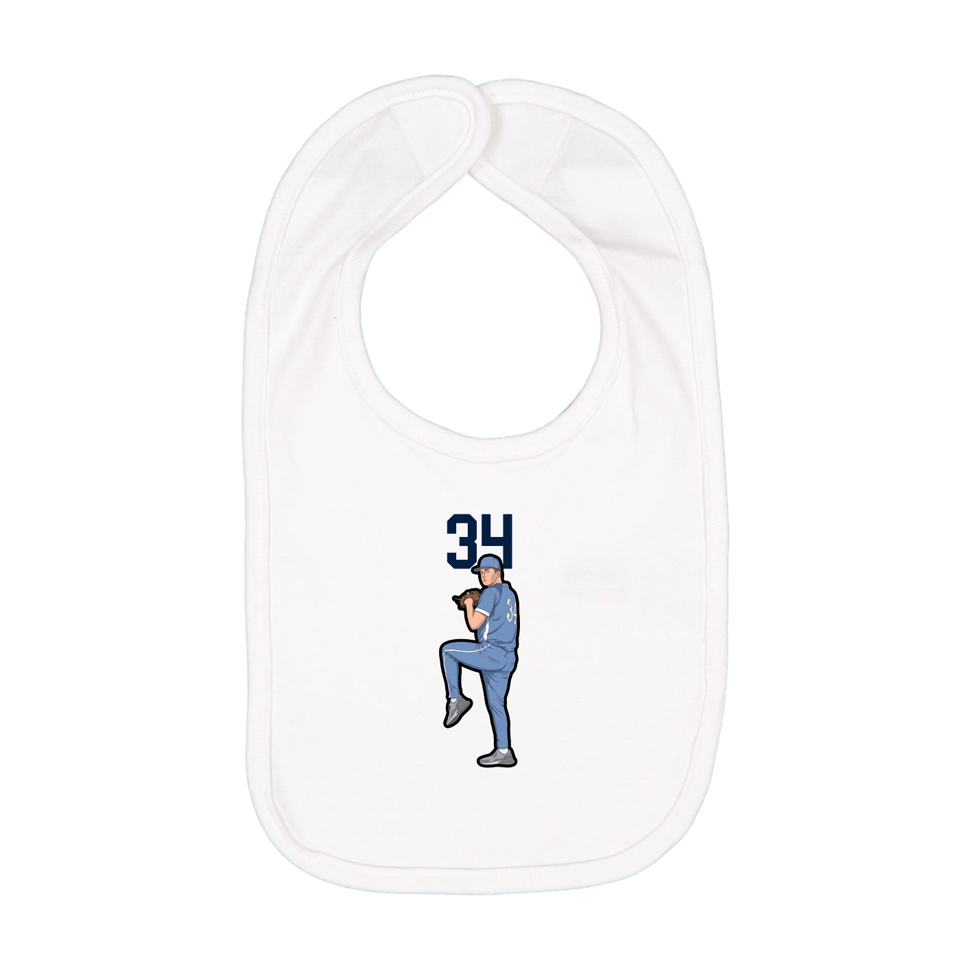Infant Bib — Number Top in White