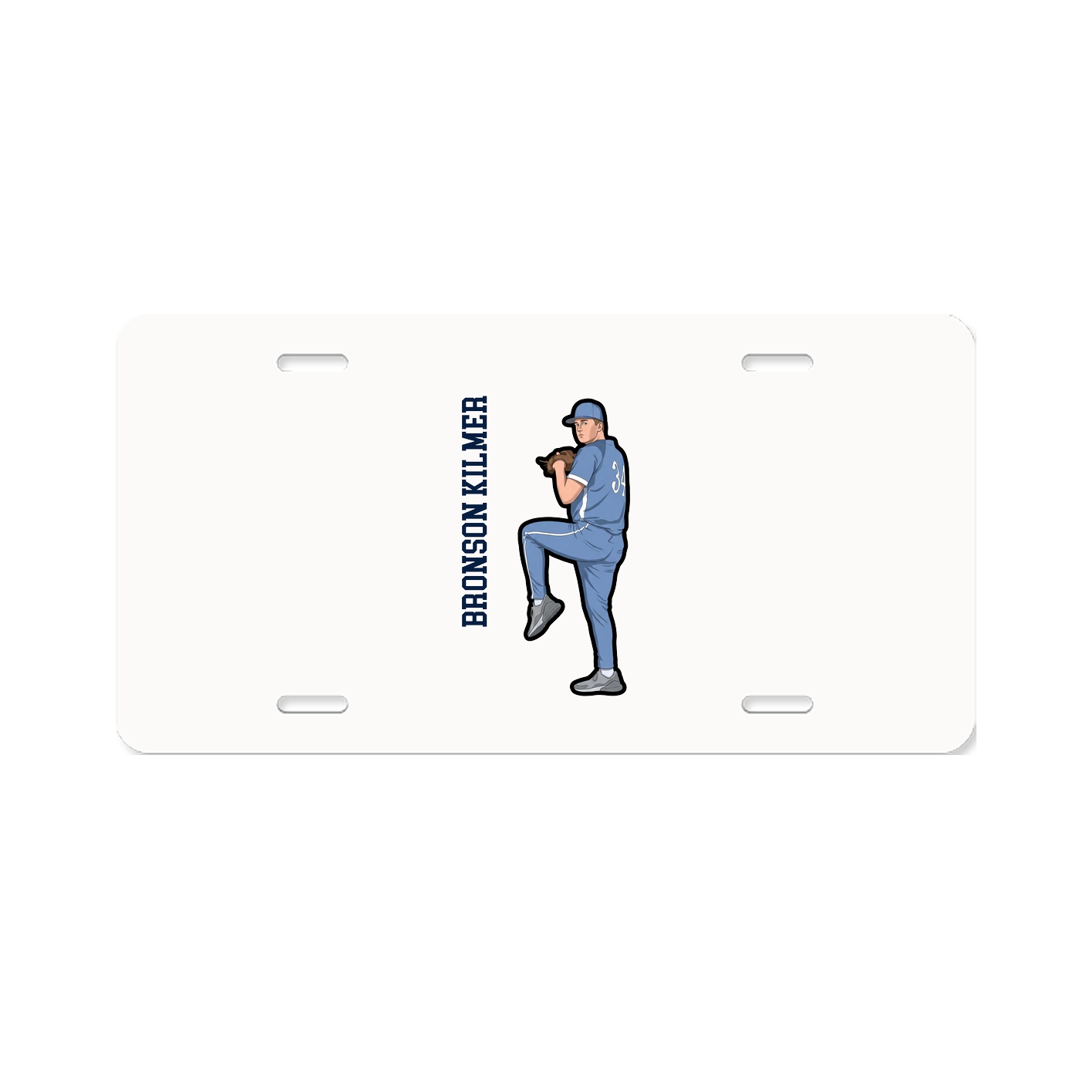 License Plate — Name Vertical in Classic