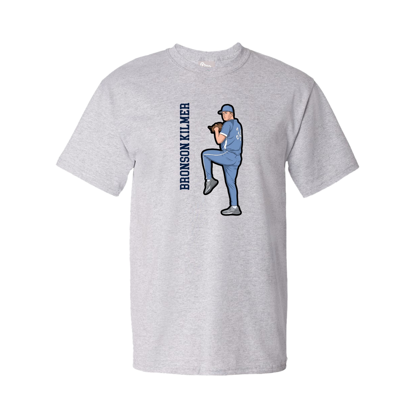 Tee — Name Vertical in Grey