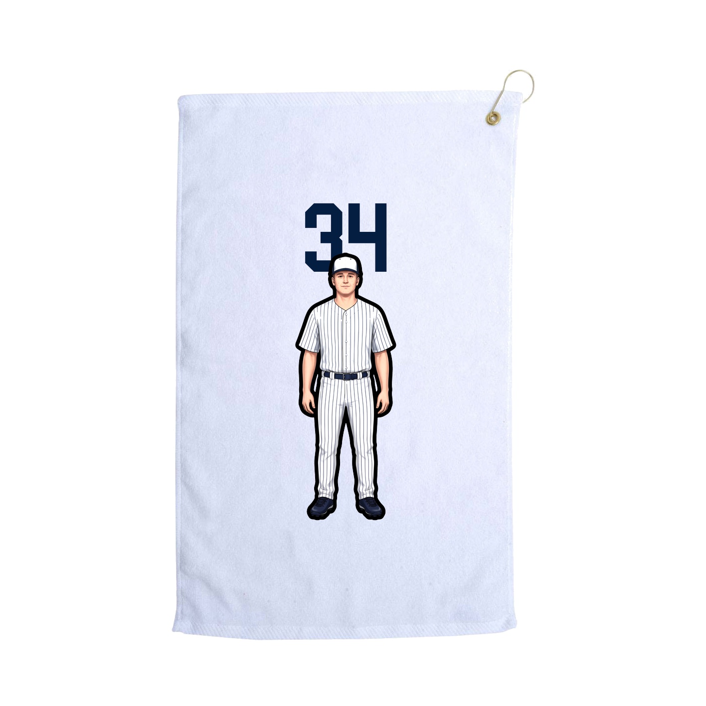 Golf Towel — Number Top in White