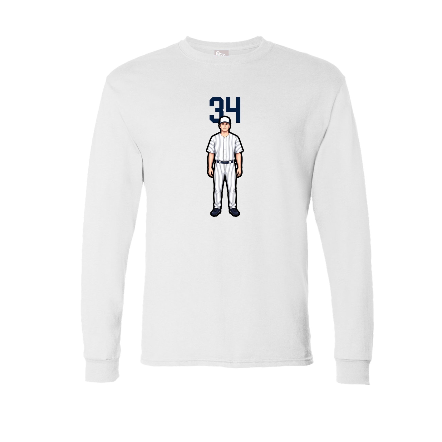 Long Sleeve Tee — Number Top in White