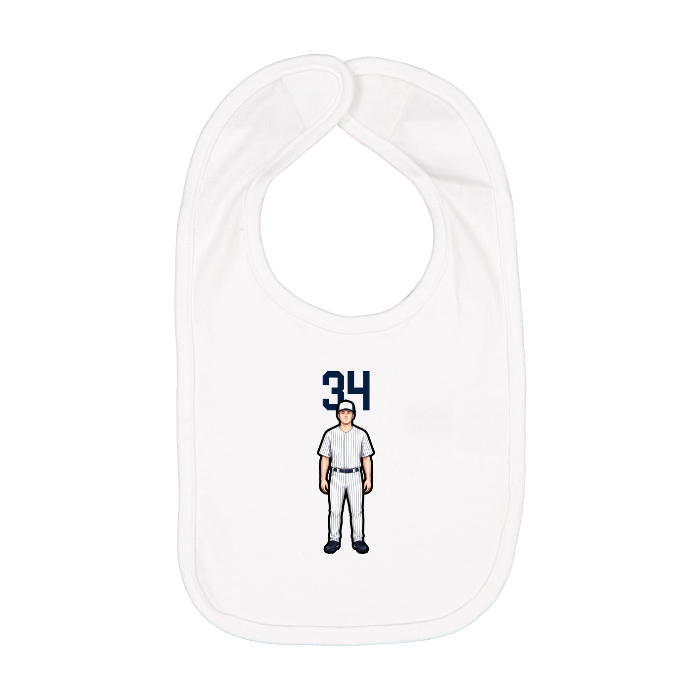 Infant Bib — Number Top in White
