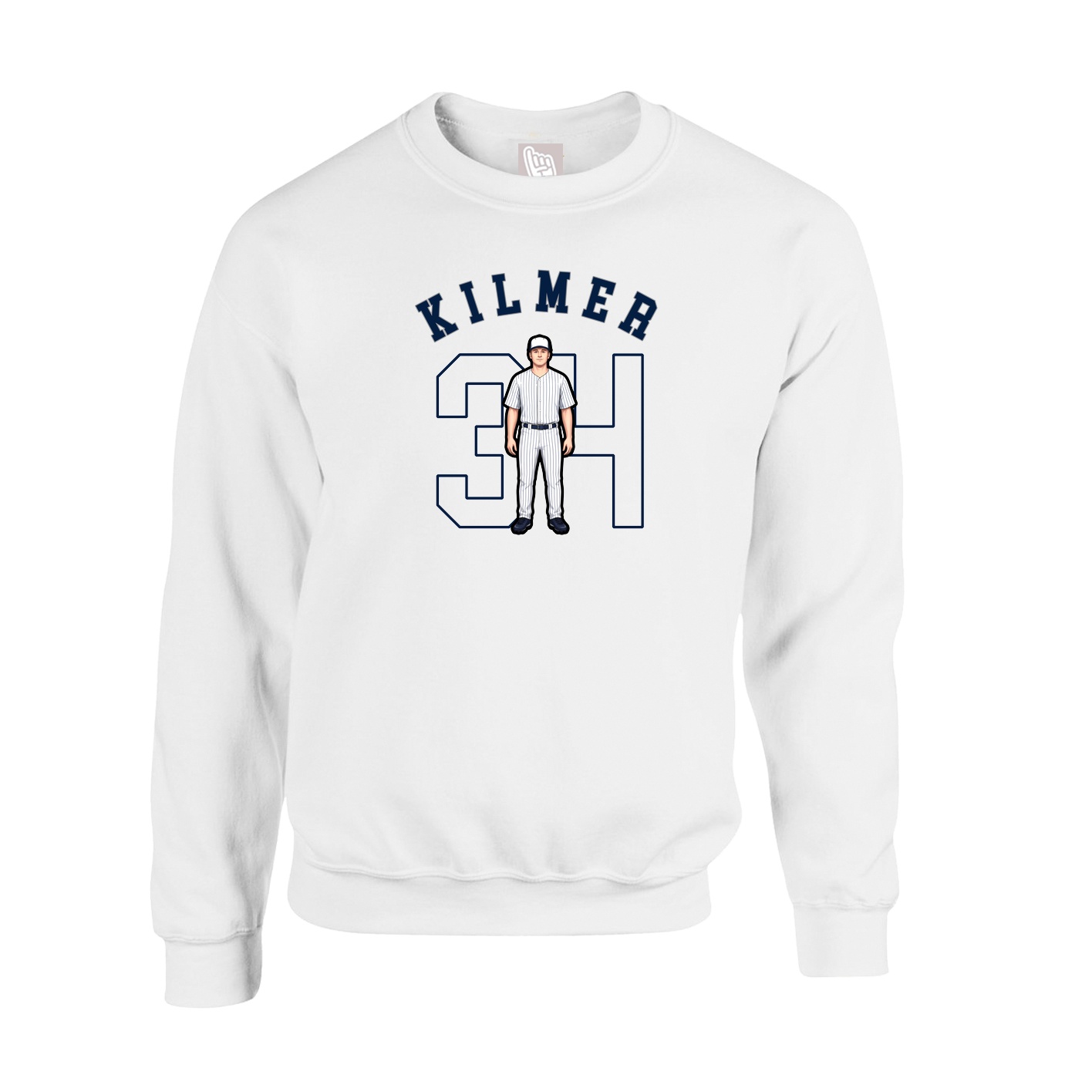 Fleece Crew — Shirsey Arch in White