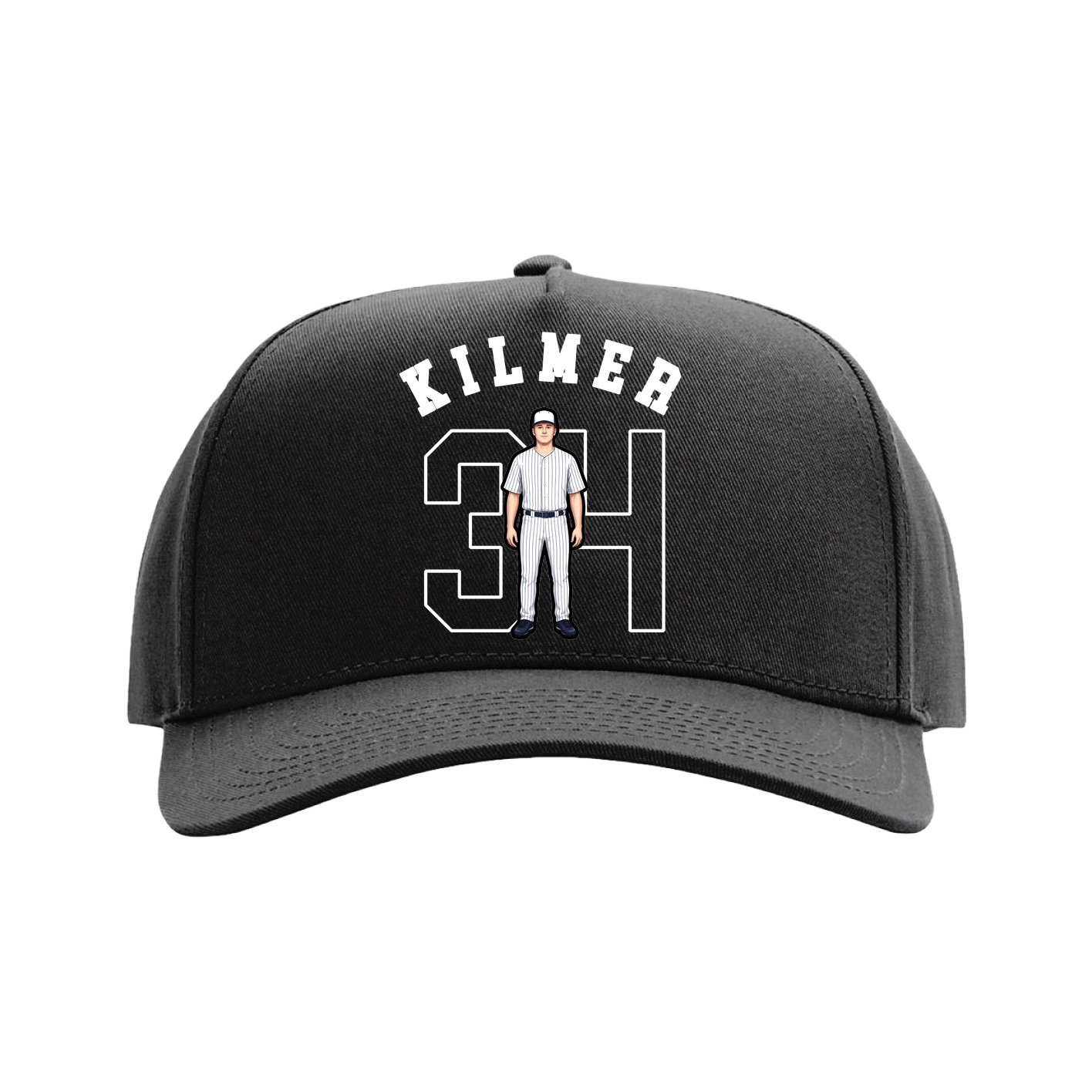 Full Fabric Five-Panel Champ Cap — Shirsey Arch in Black