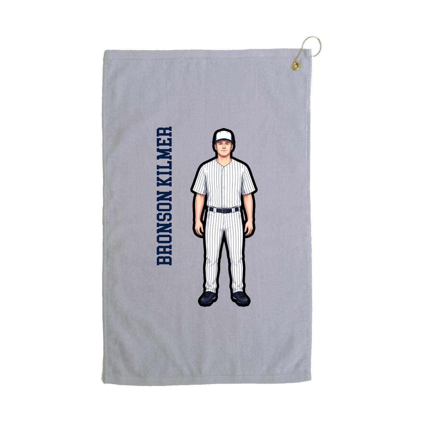 Golf Towel — Name Vertical in Grey