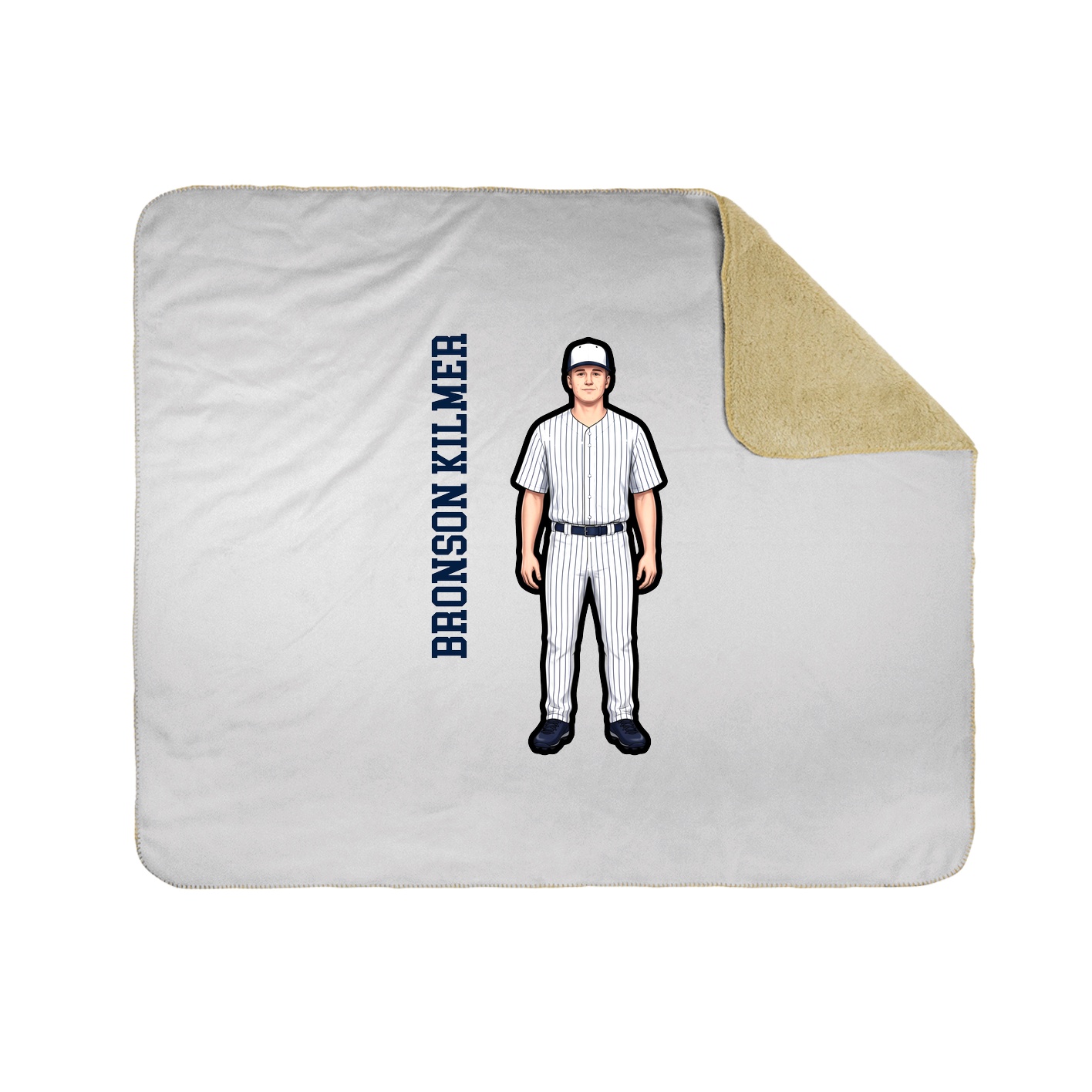 Throw Blanket — Name Vertical in White