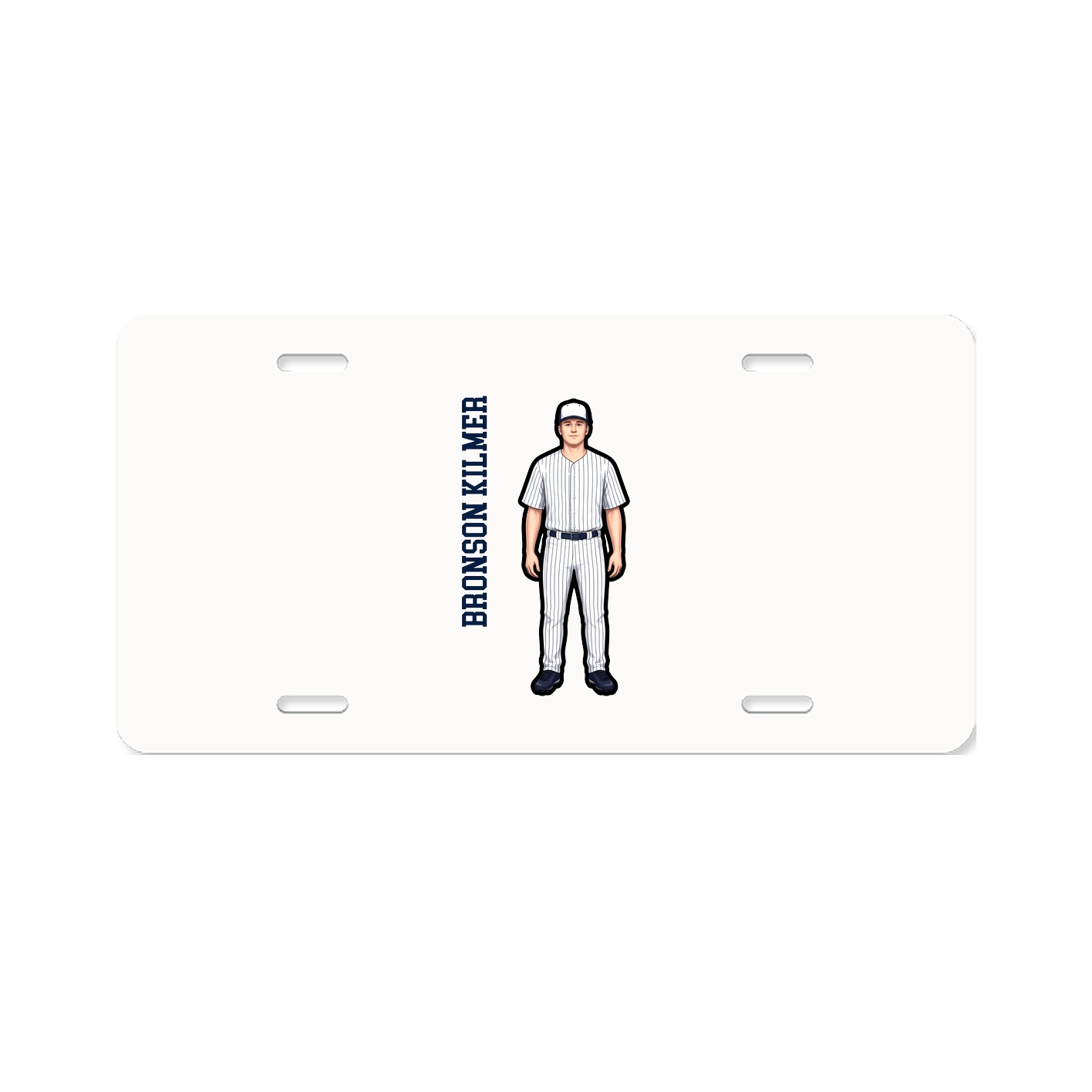 License Plate — Name Vertical in Classic