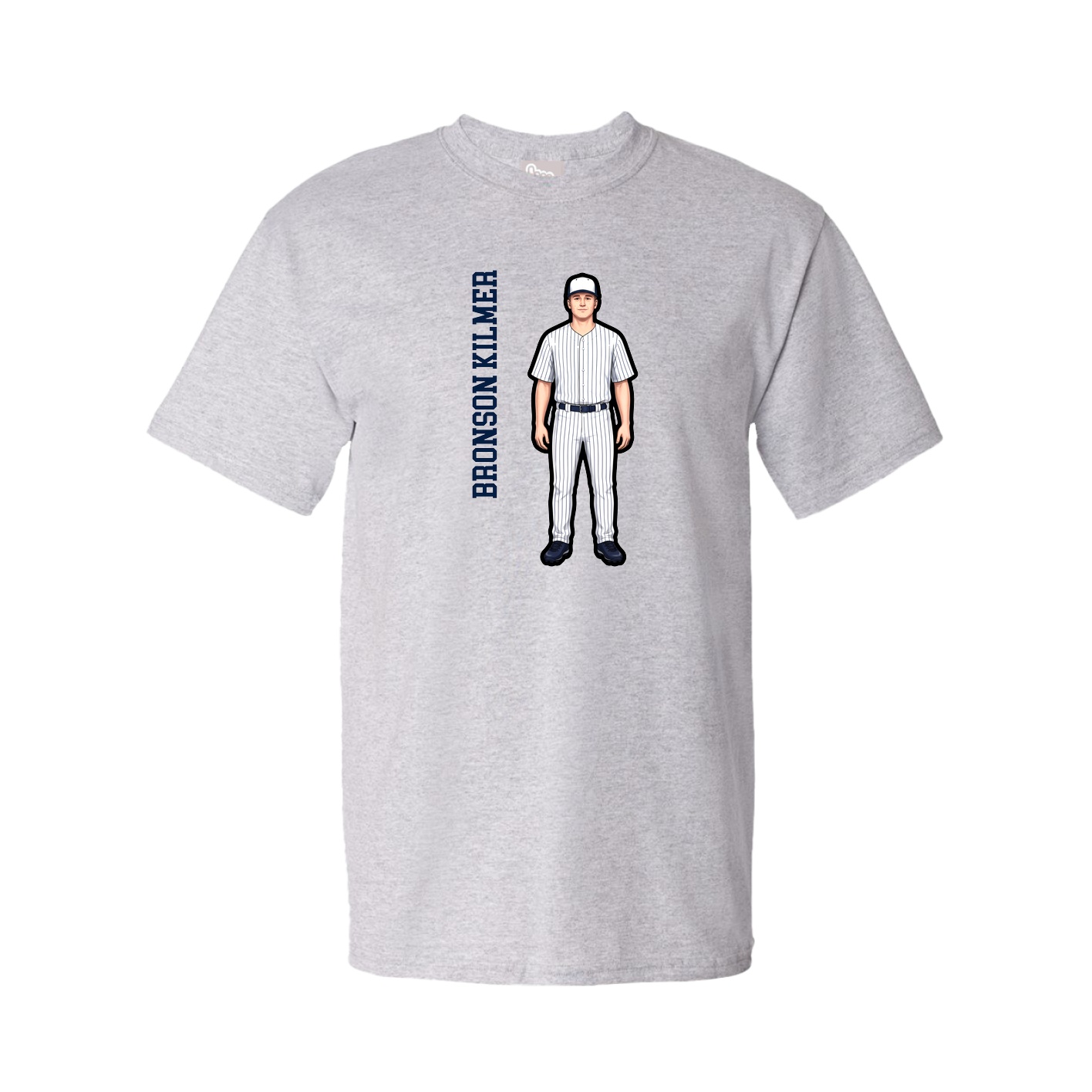 Tee — Name Vertical in Grey