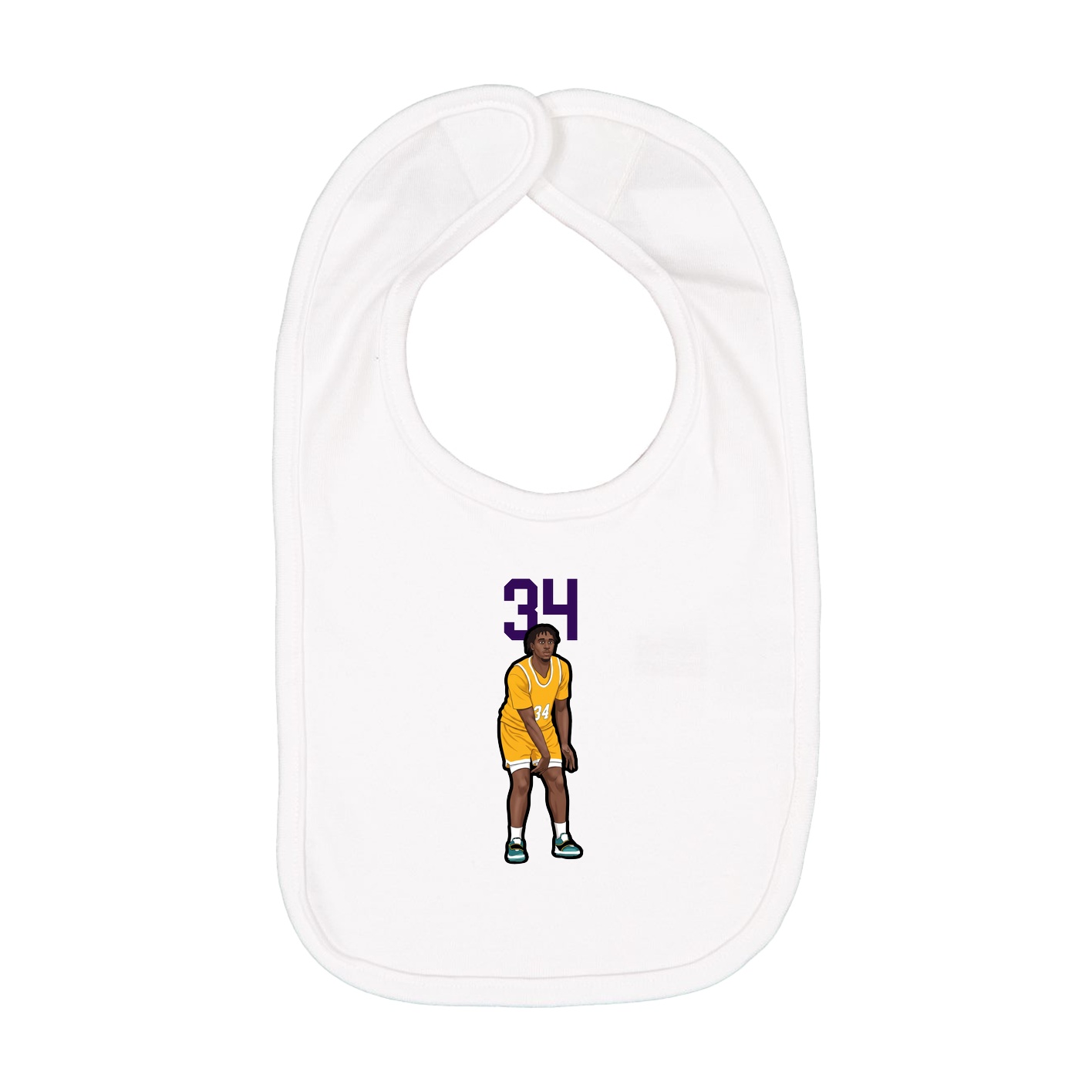 Infant Bib — Number Top in White