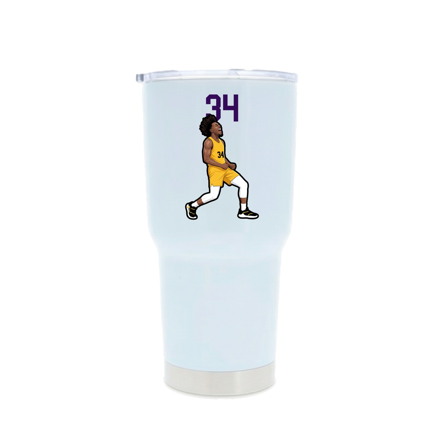 30oz Stainless Steel Tumbler — Number Top in White