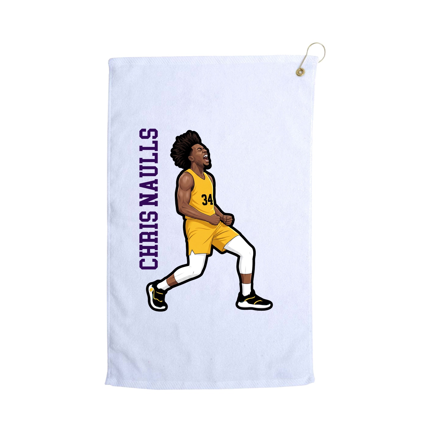 Golf Towel — Name Vertical in White