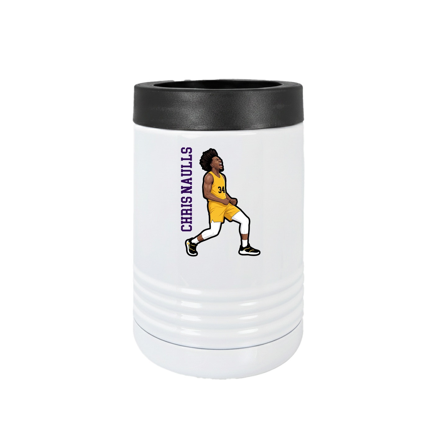 Beverage Holder — Name Vertical in White