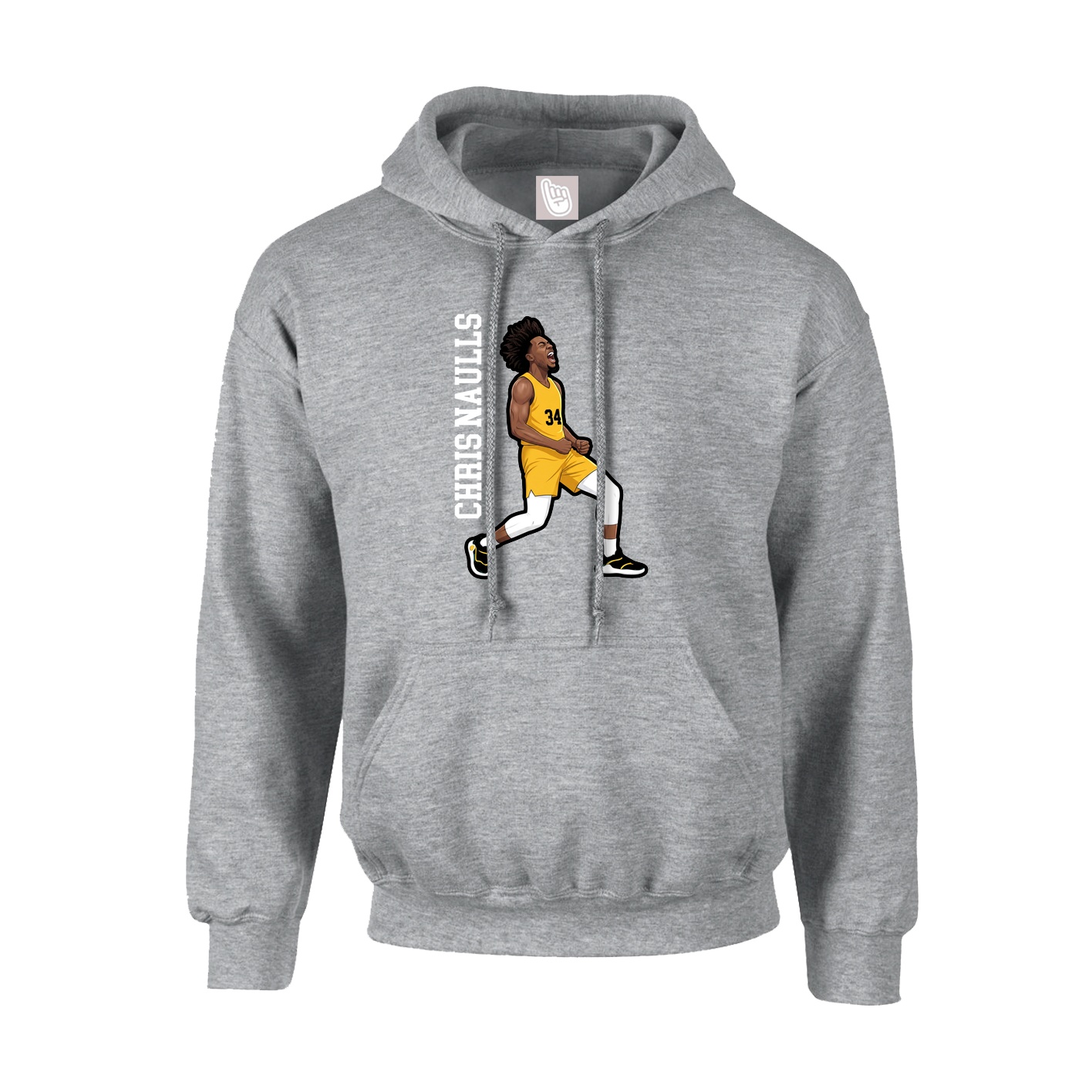 Hoodie — Name Vertical in Grey