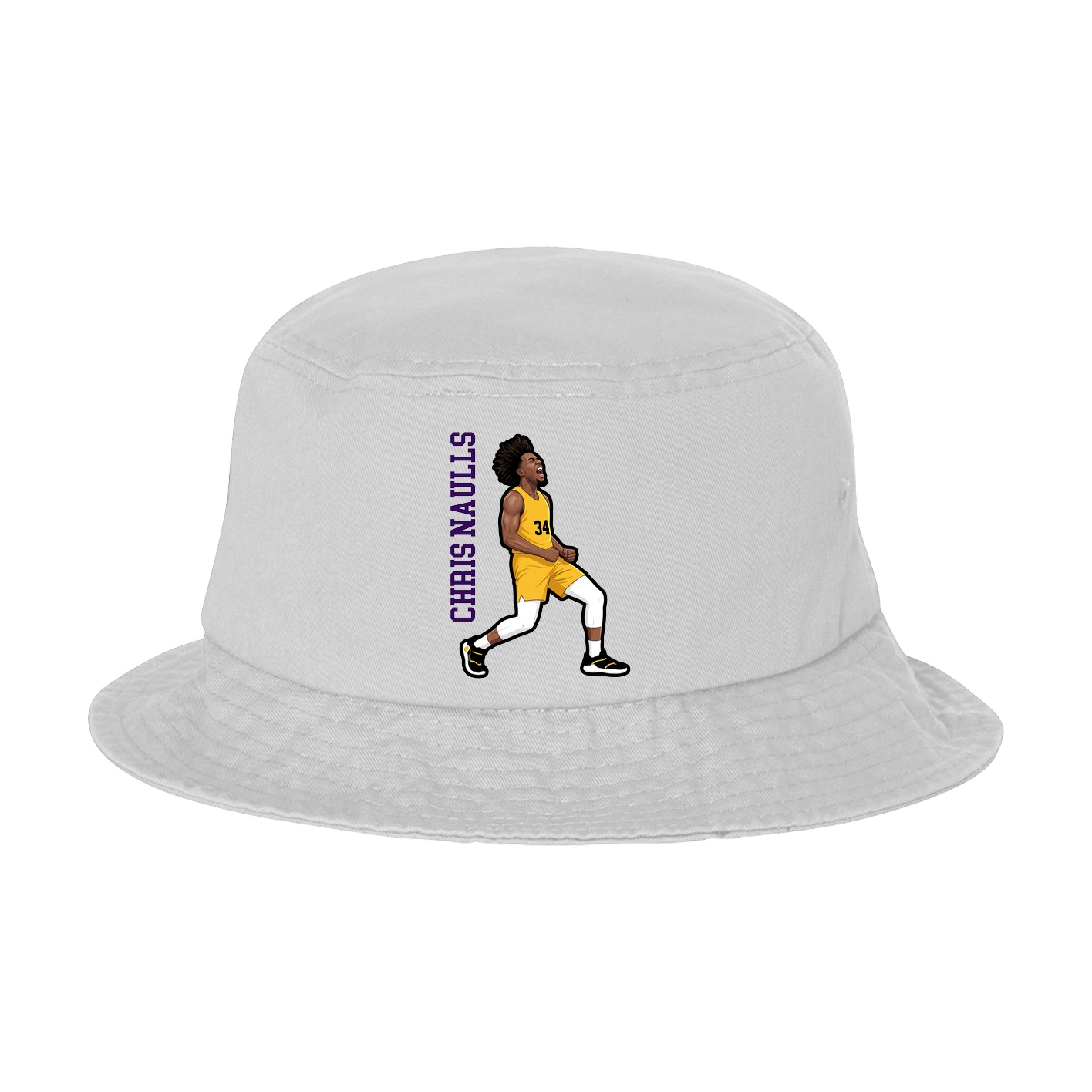 Bucket Cap — Name Vertical in White