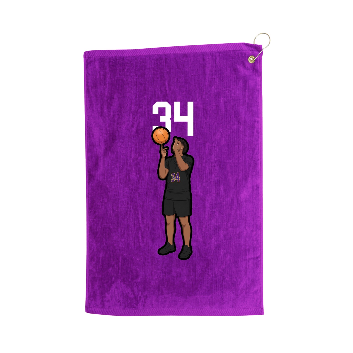 Golf Towel — Number Top in Purple