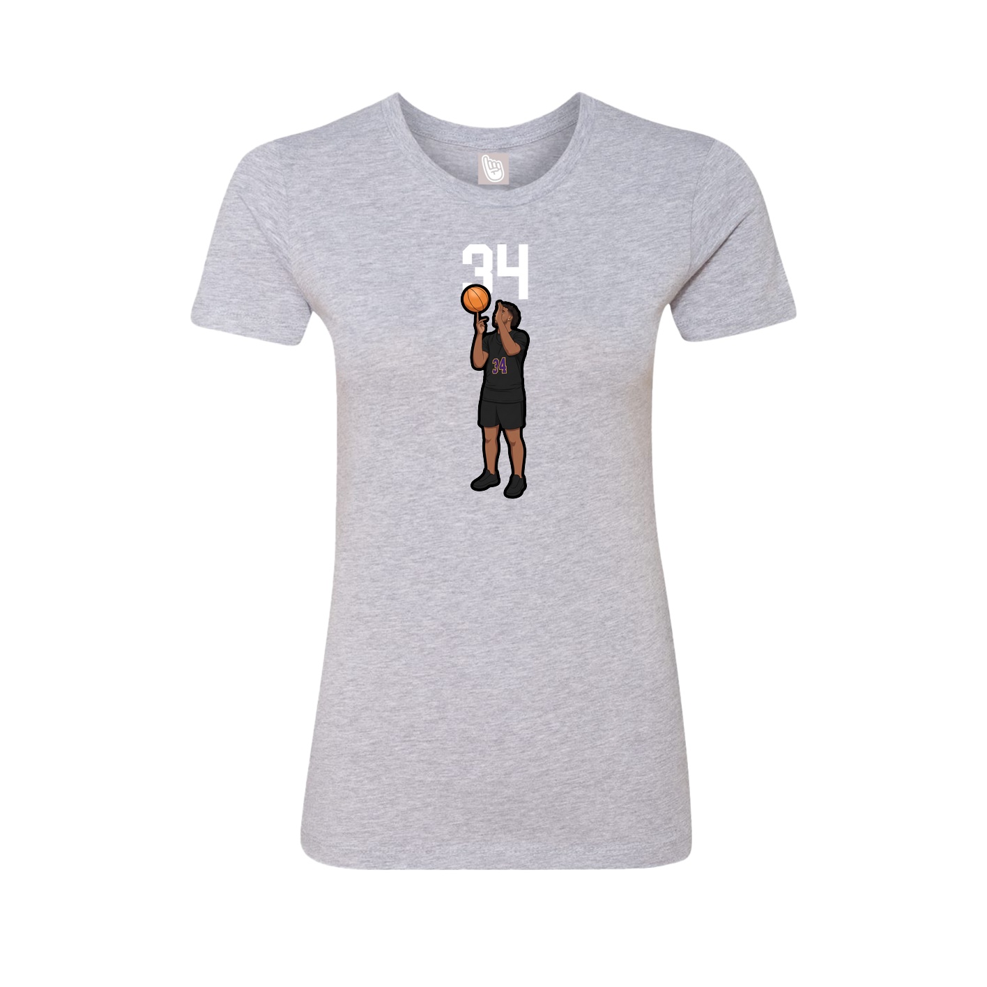 Fitted Women's Tee — Number Top in Grey