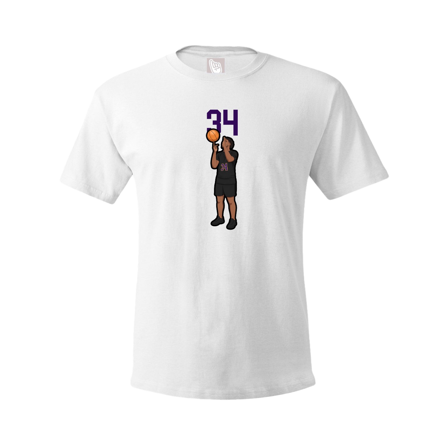 Youth Tee — Number Top in White