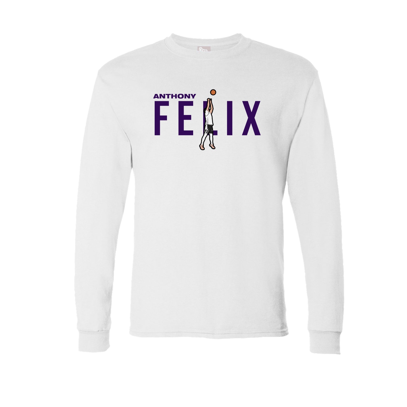Long Sleeve Tee — Player Name in White