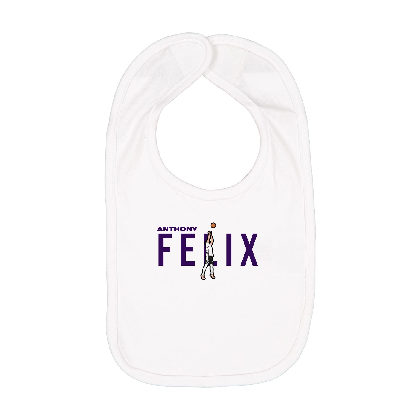 Infant Bib — Player Name in White