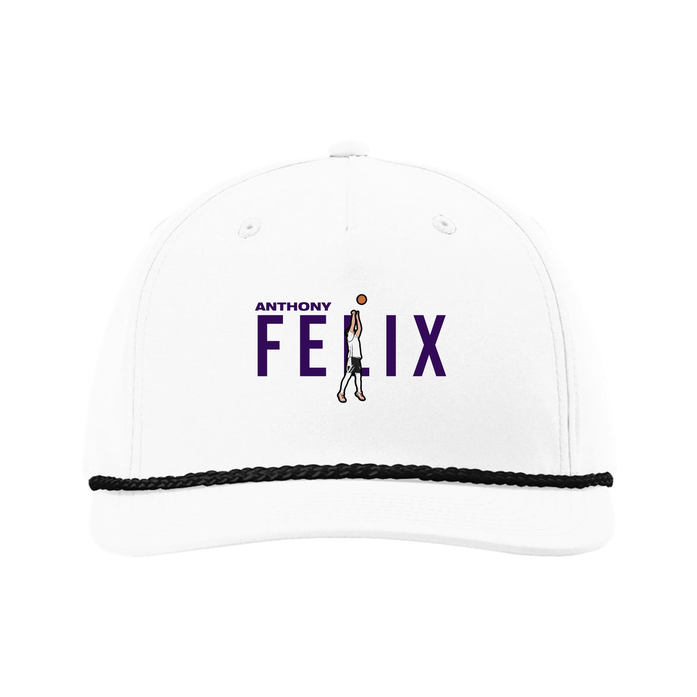 Five-Panel Classic Rope Cap — Player Name in White