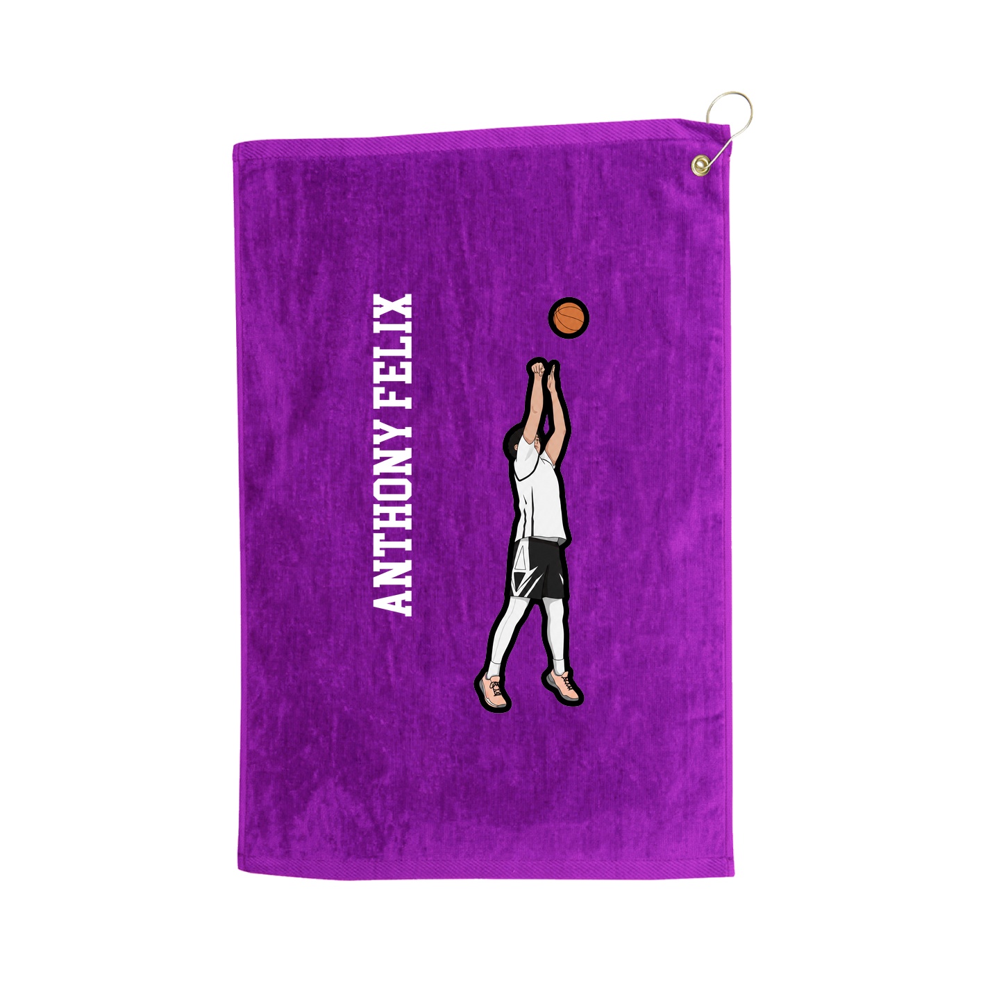 Golf Towel — Name Vertical in Purple