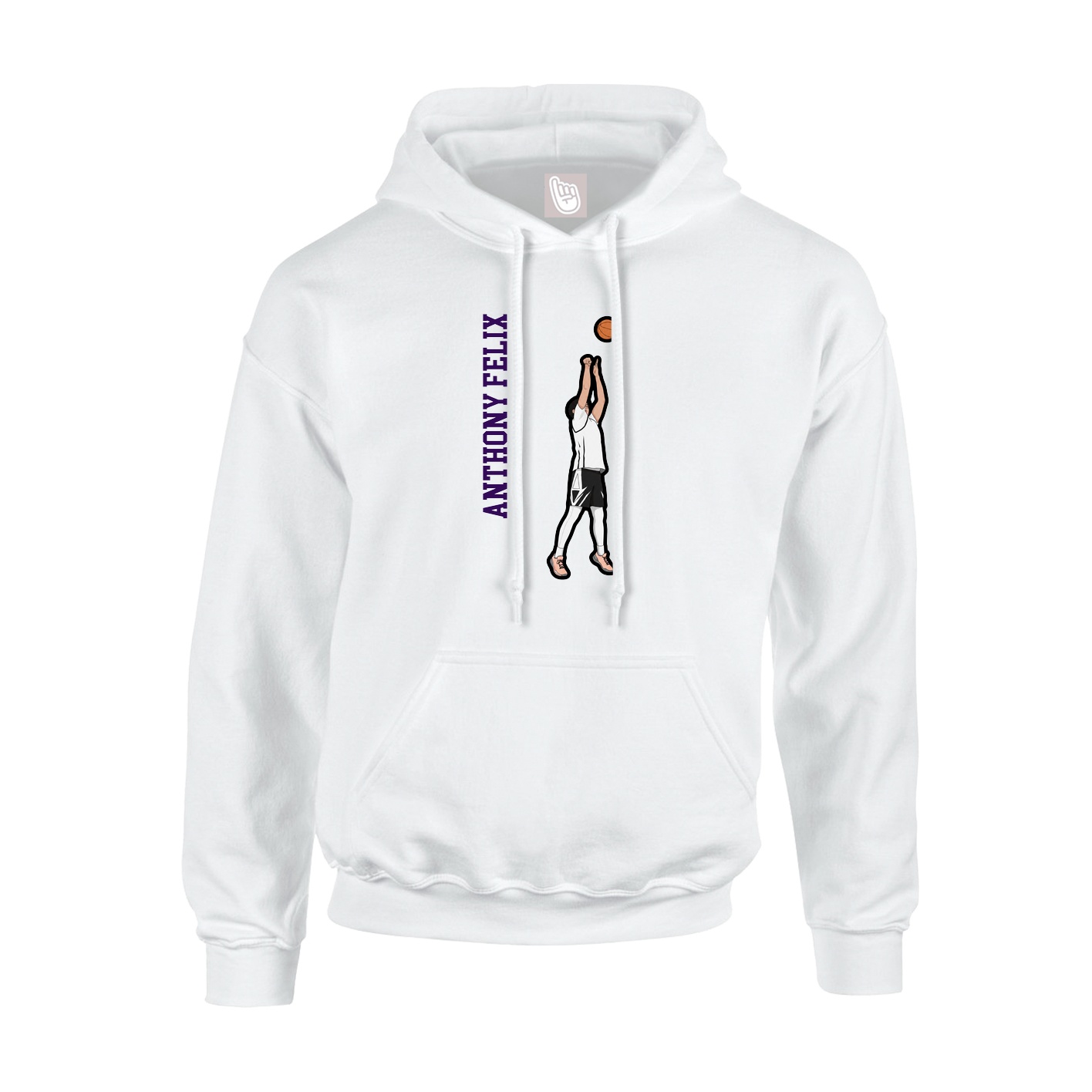 Youth Hoodie — Name Vertical in White
