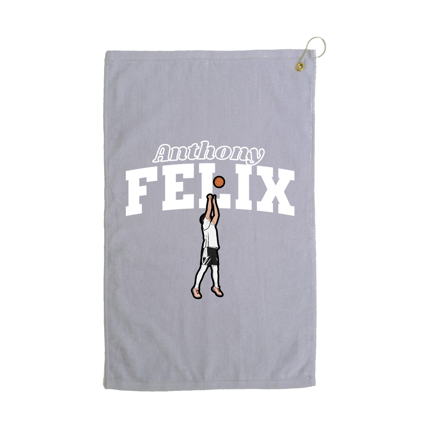 Golf Towel — Name Arch in Grey