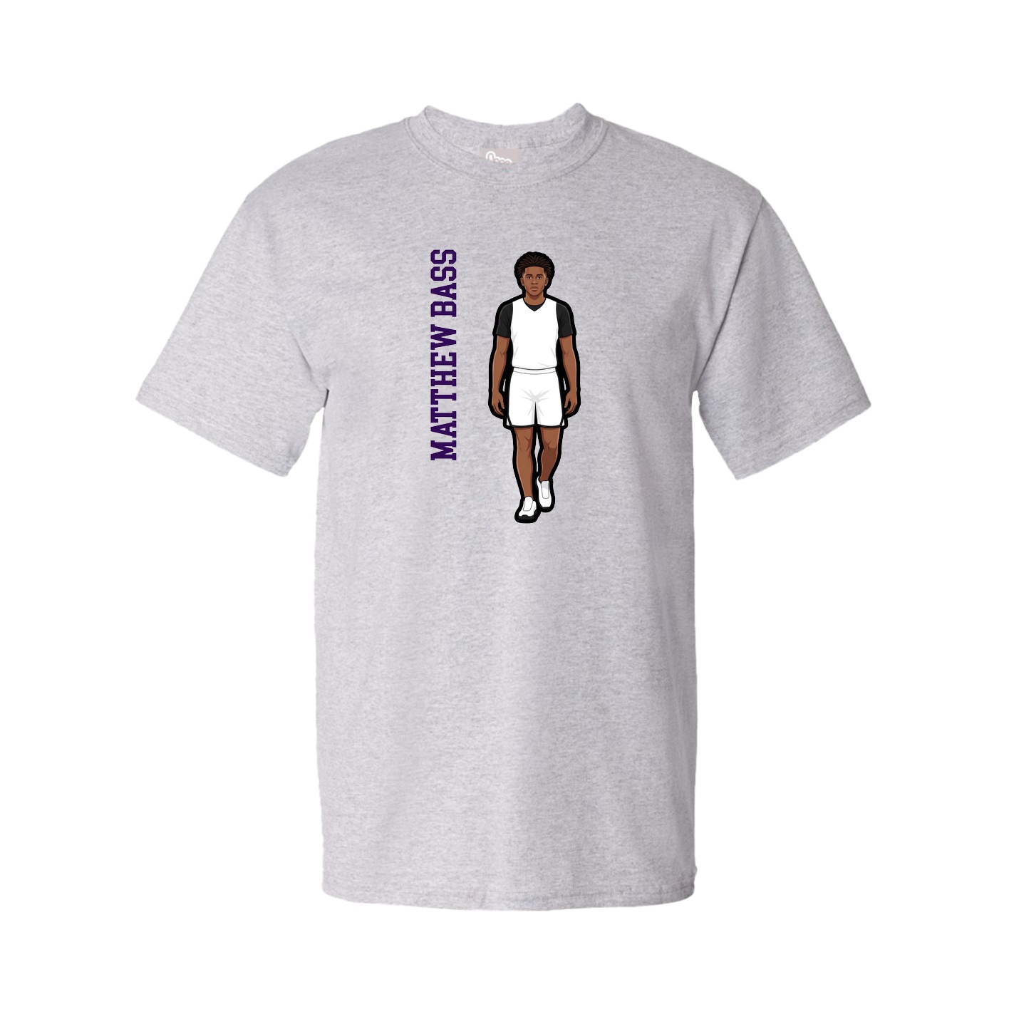 Youth Tee — Name Vertical in Grey