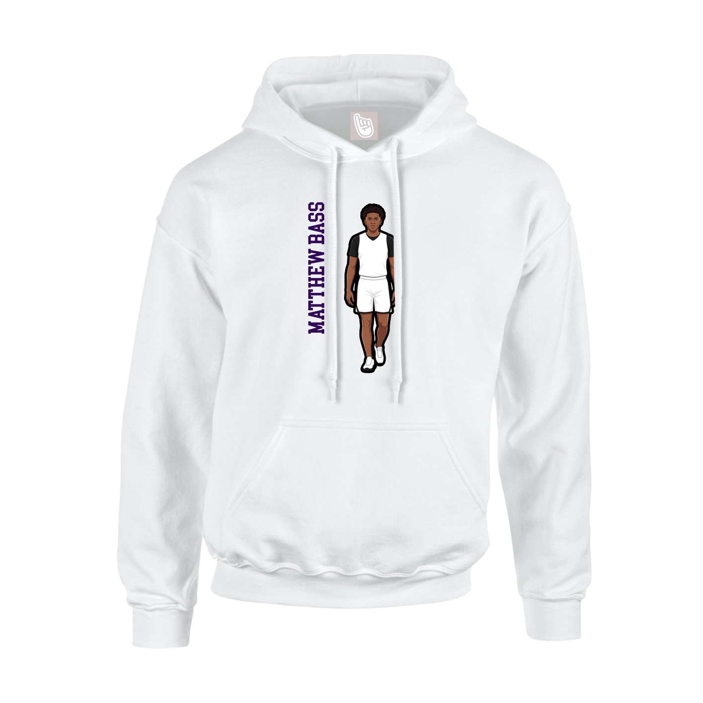 Youth Hoodie — Name Vertical in White
