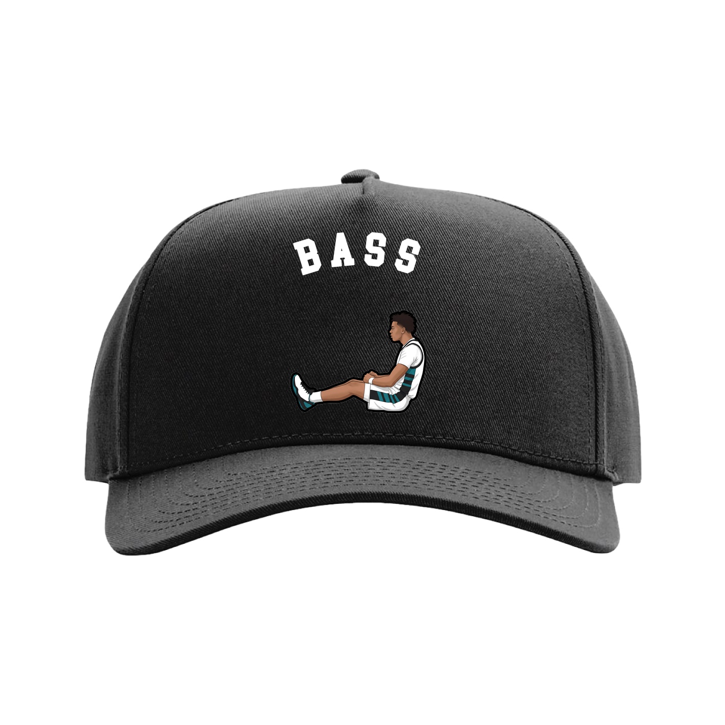 Full Fabric Five-Panel Champ Cap — Shirsey Arch in Black
