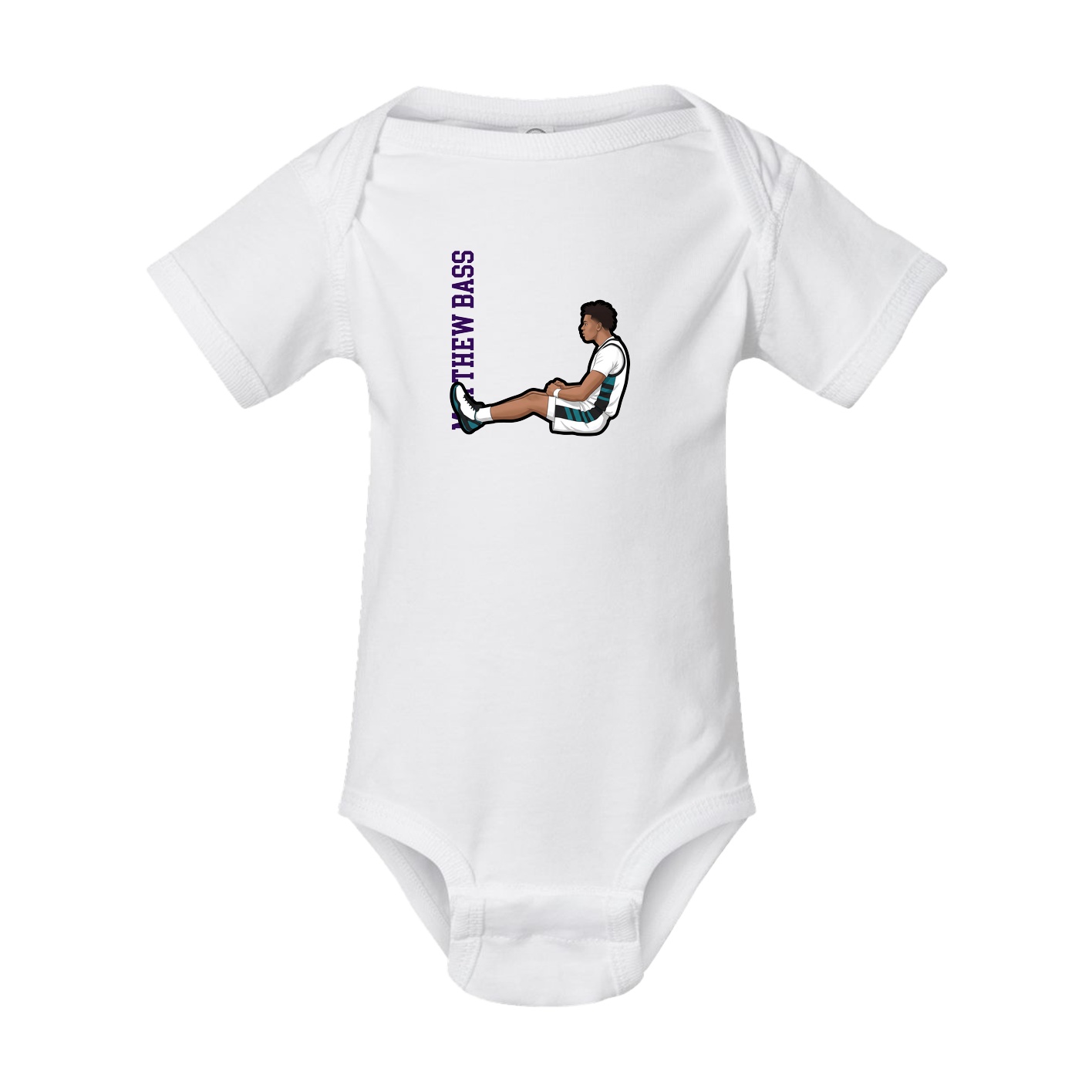 Baby Onesie — Name Vertical in White