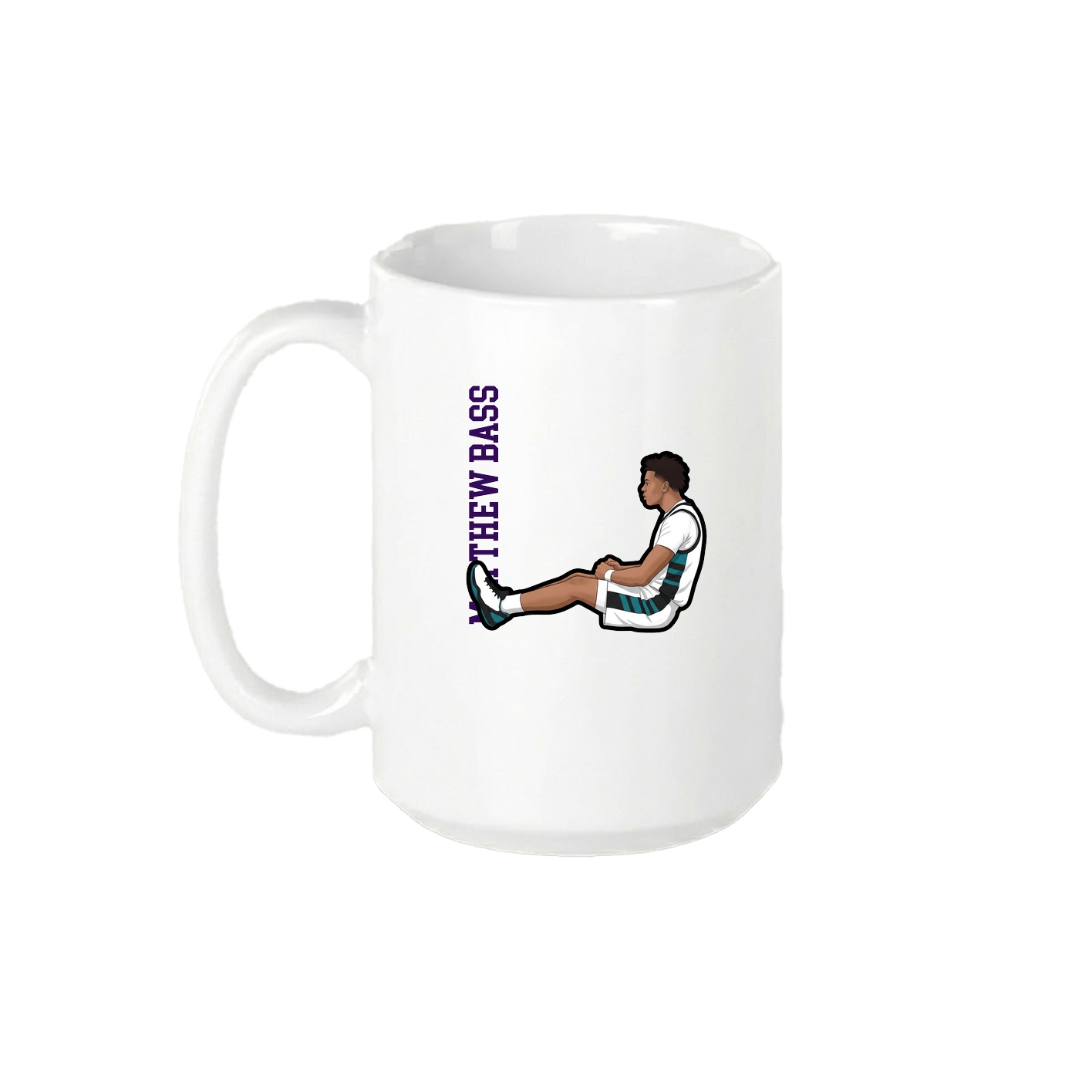 15oz Coffee Mug — Name Vertical in White