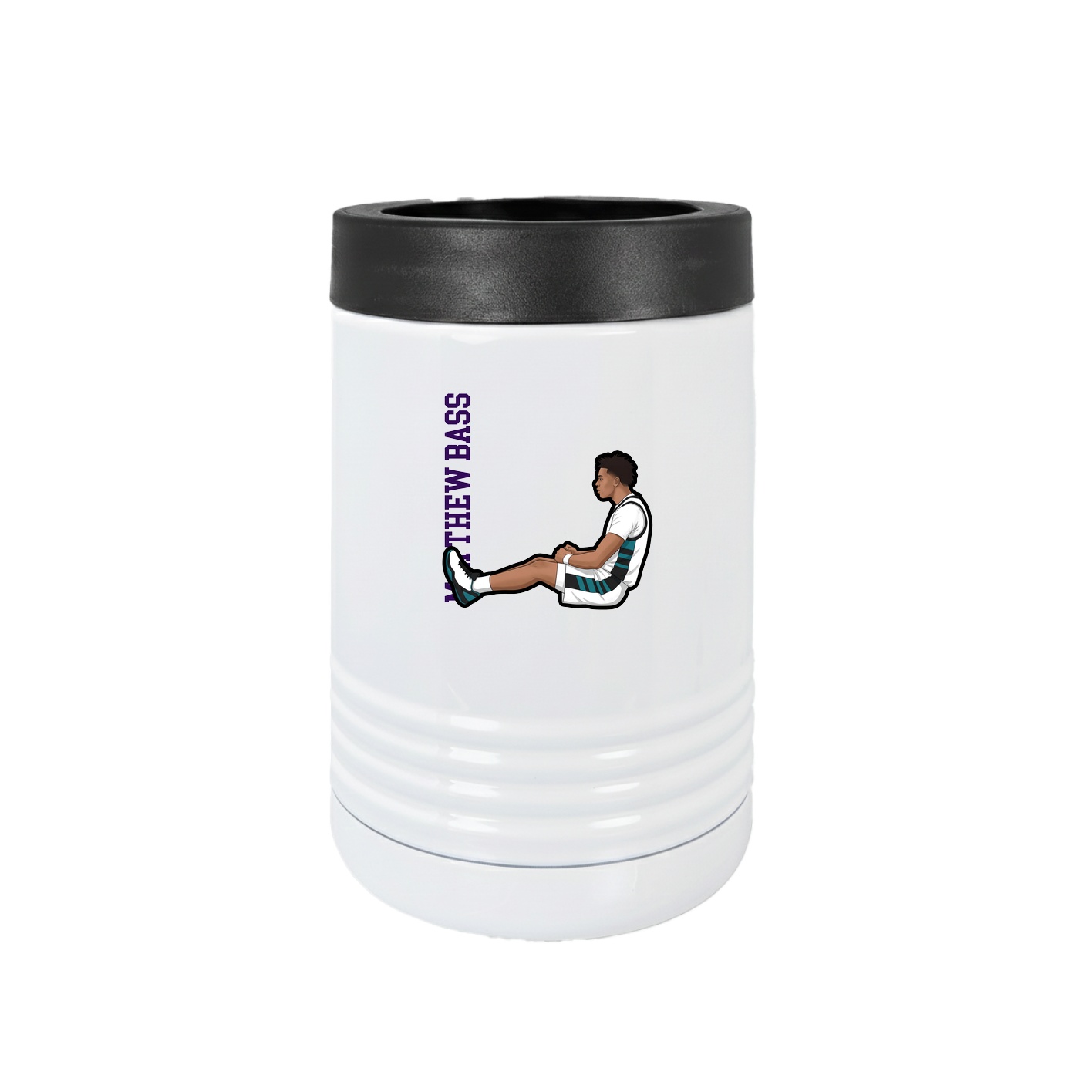 Beverage Holder — Name Vertical in White