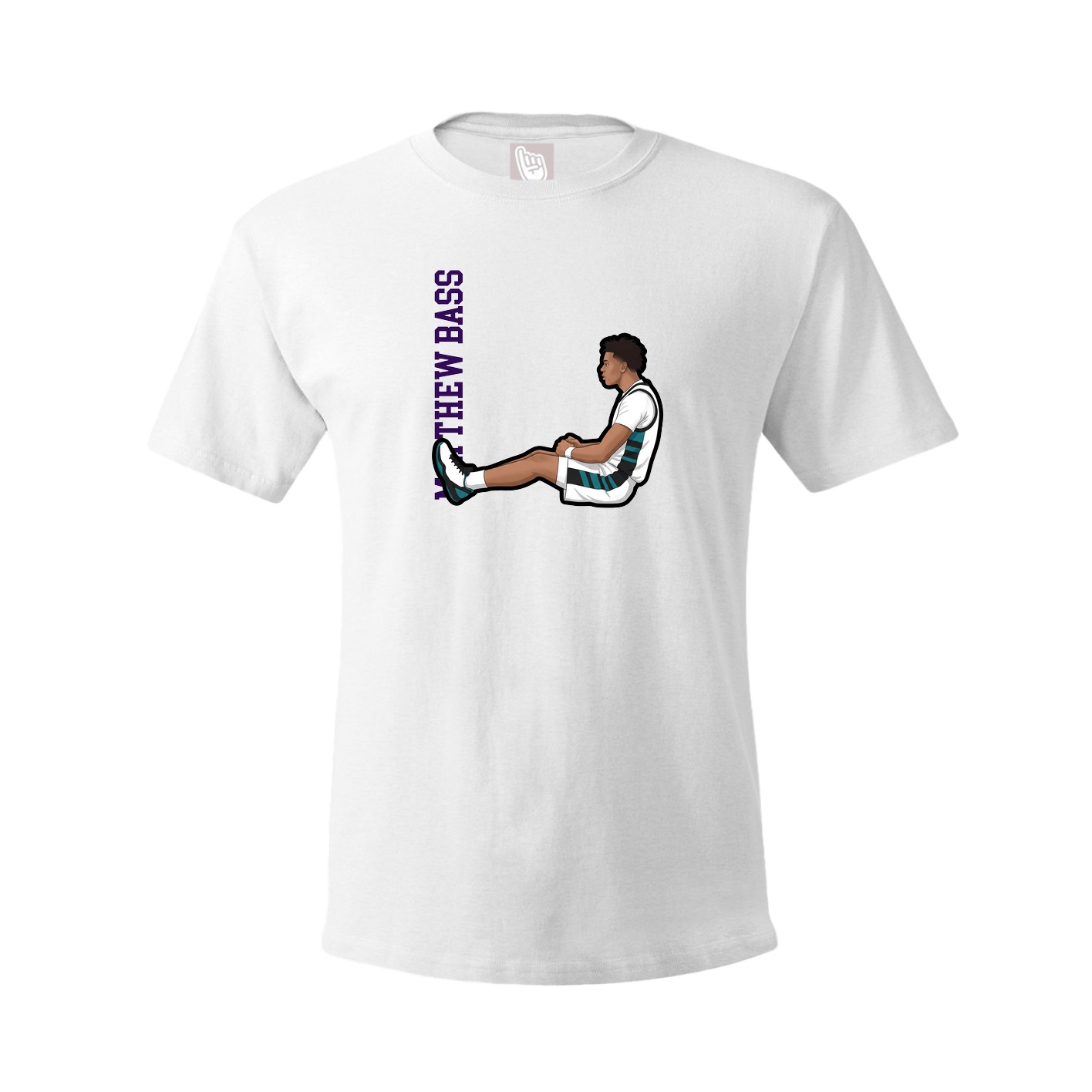 Tee — Name Vertical in White