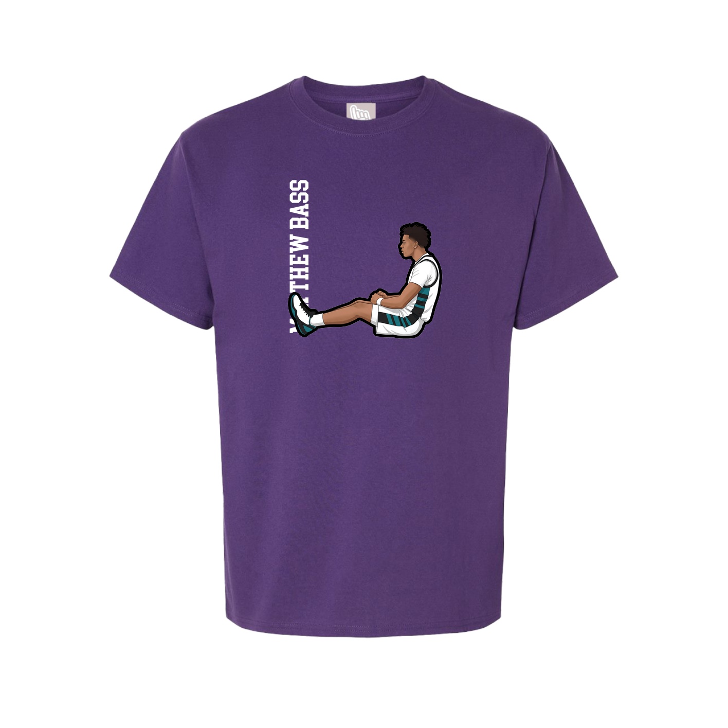 Youth Tee — Name Vertical in Purple