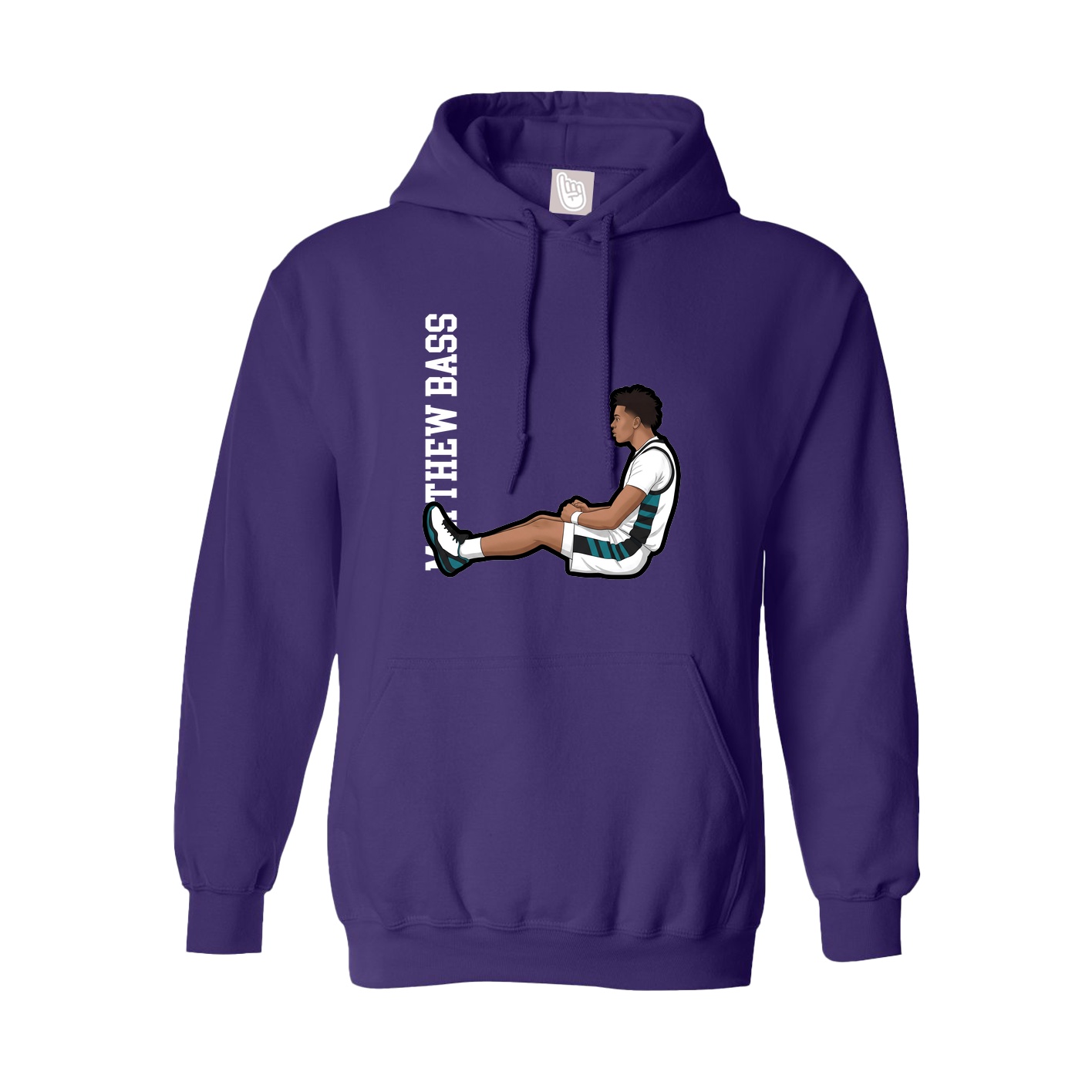 Hoodie — Name Vertical in Purple