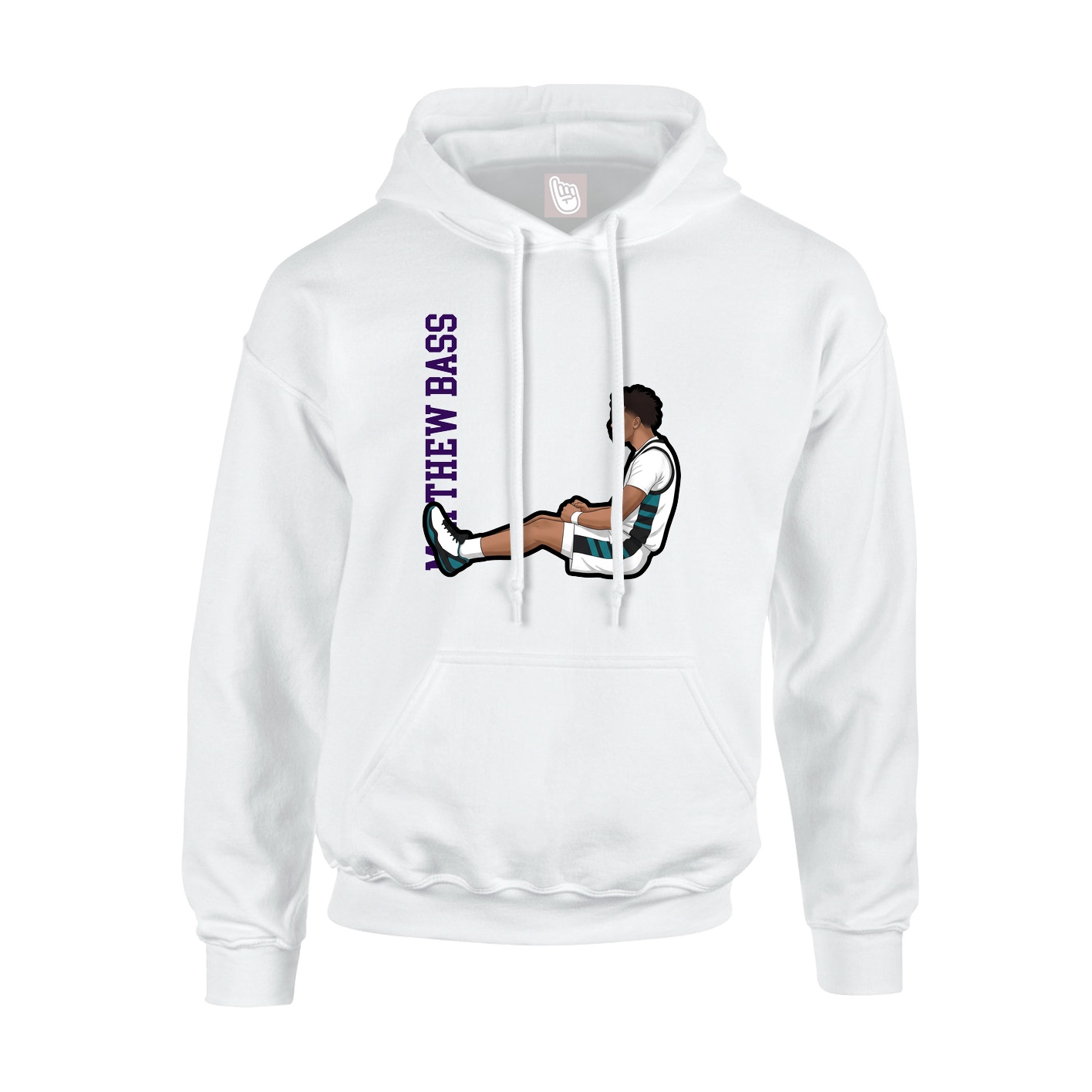 Hoodie — Name Vertical in White