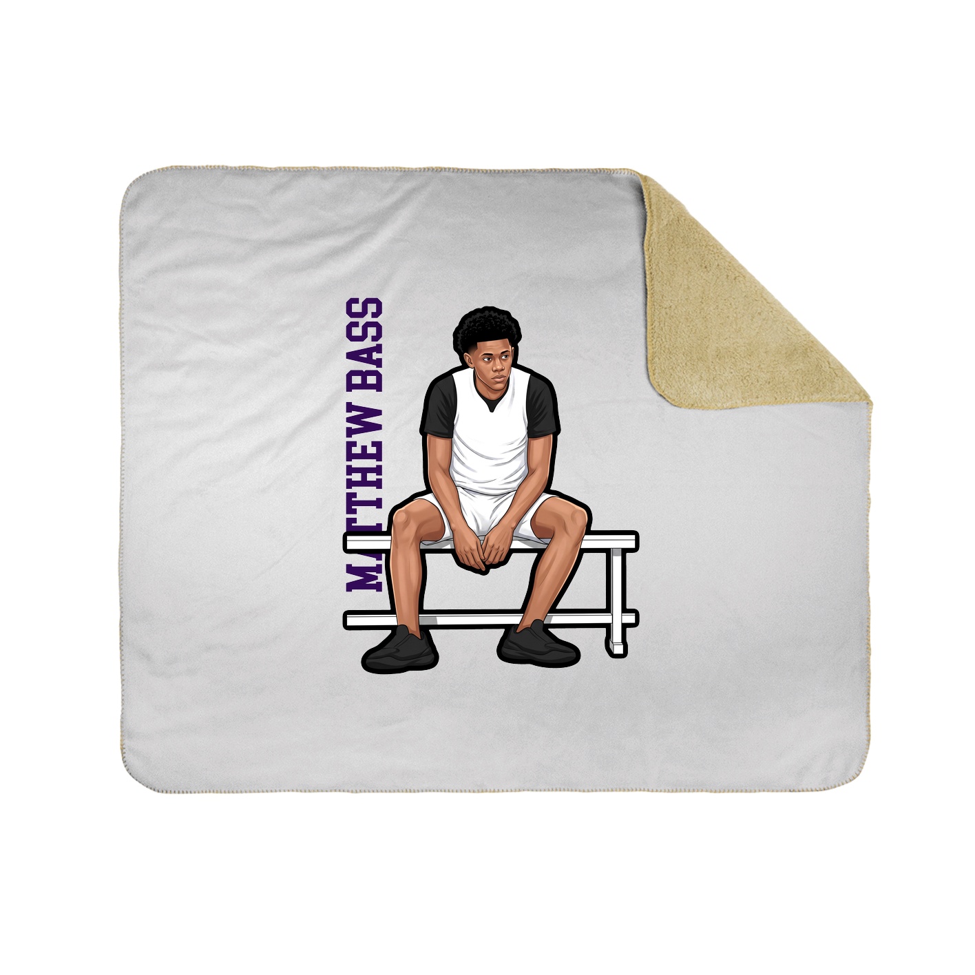 Throw Blanket — Name Vertical in White